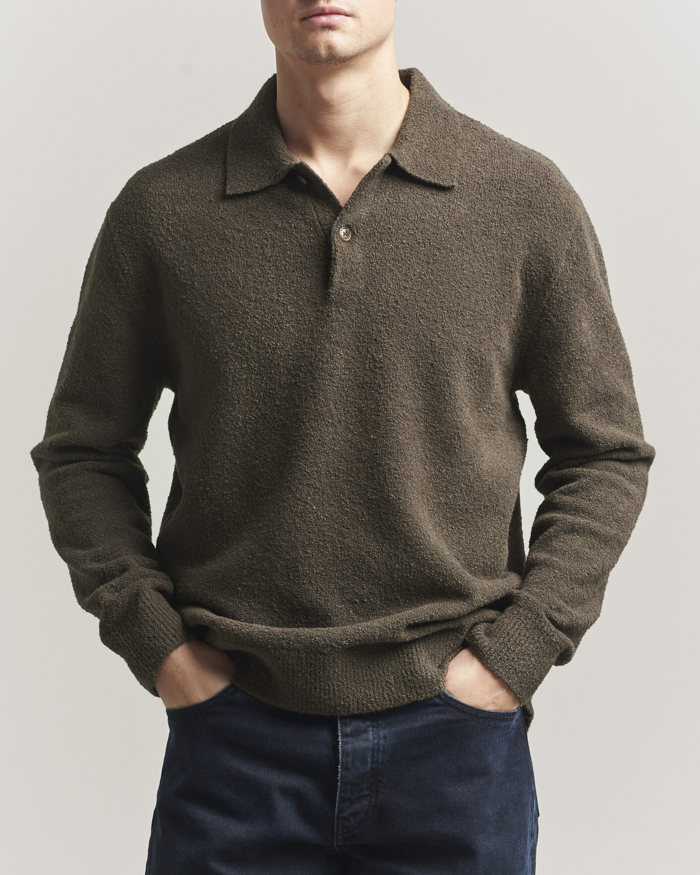 Uomini | Maglieria | Samsøe Samsøe | Nino Knitted Polo Black Olive