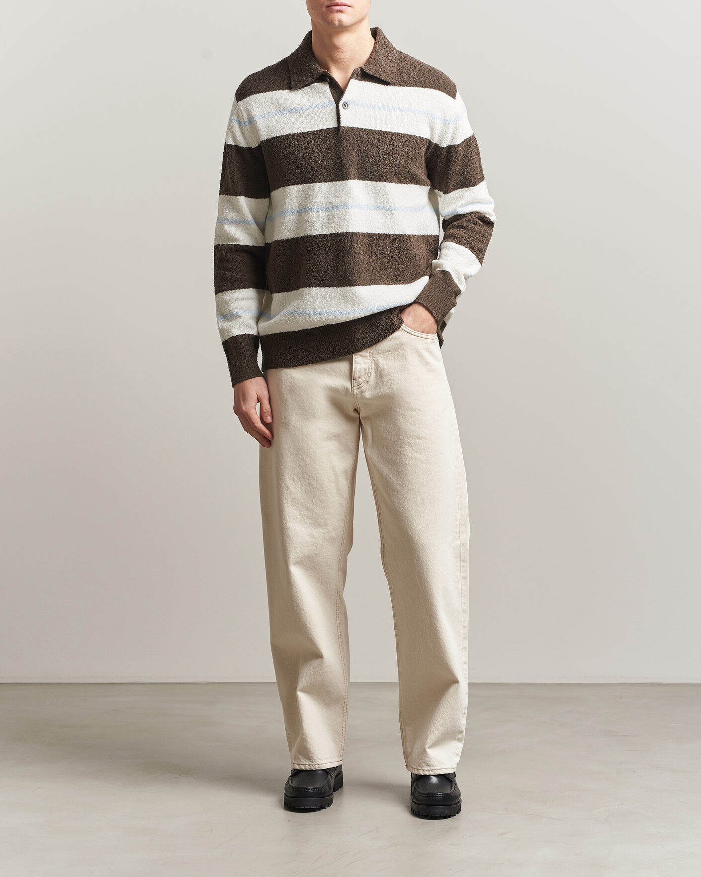 Uomini | Maglieria | Samsøe Samsøe | Nino Knitted Polo Black Olive/White