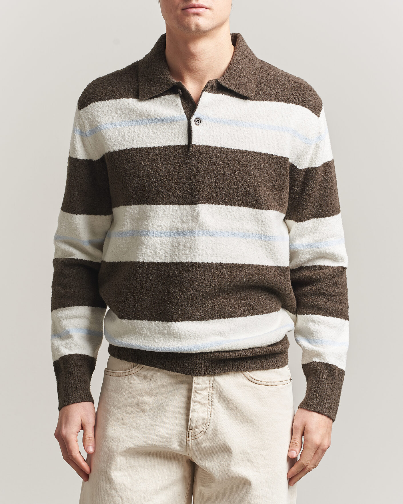 Uomini | Maglieria | Samsøe Samsøe | Nino Knitted Polo Black Olive/White
