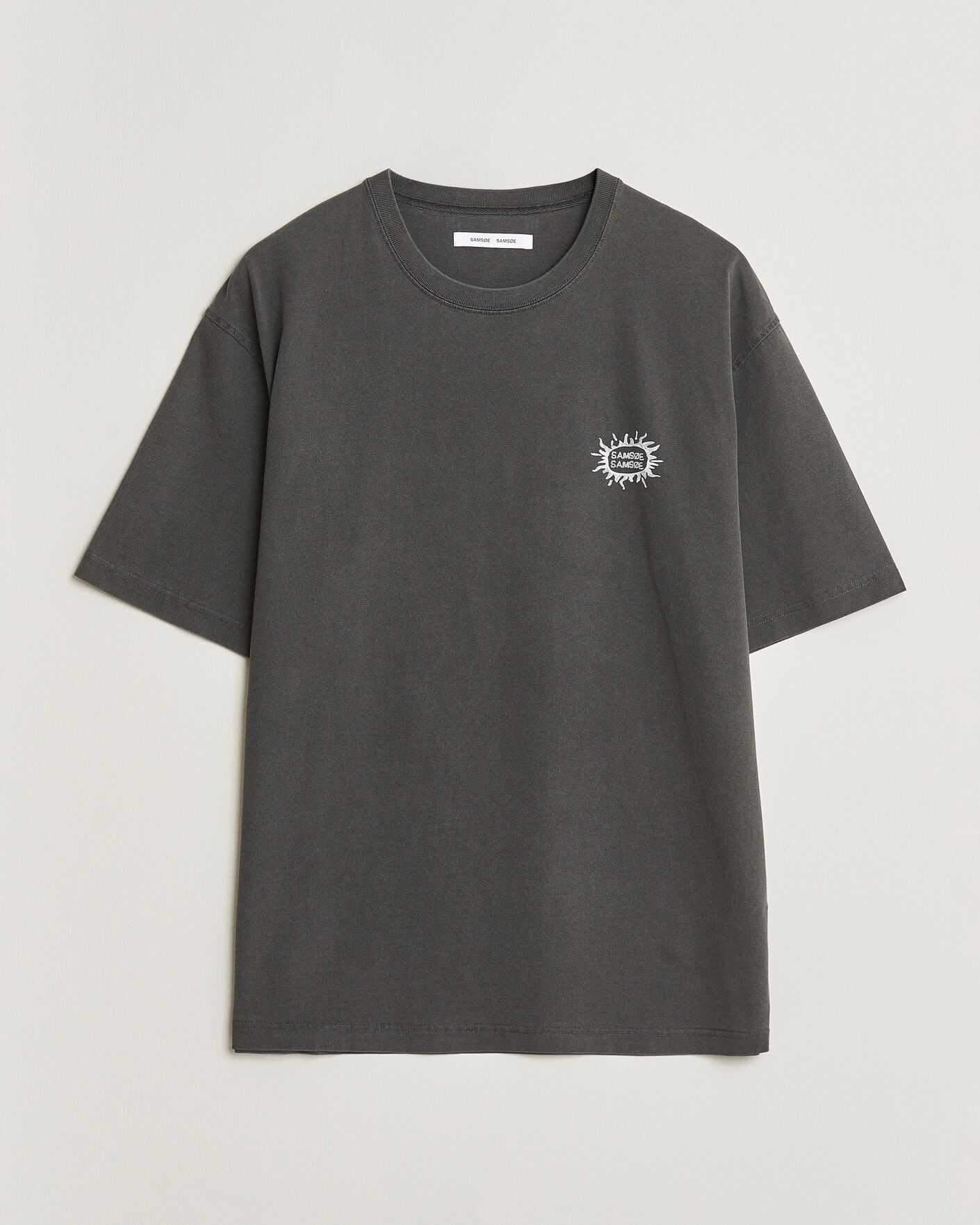 Uomini | T-shirt | Samsøe Samsøe | Gergei Printed Crew Neck T-Shirt Washed Black