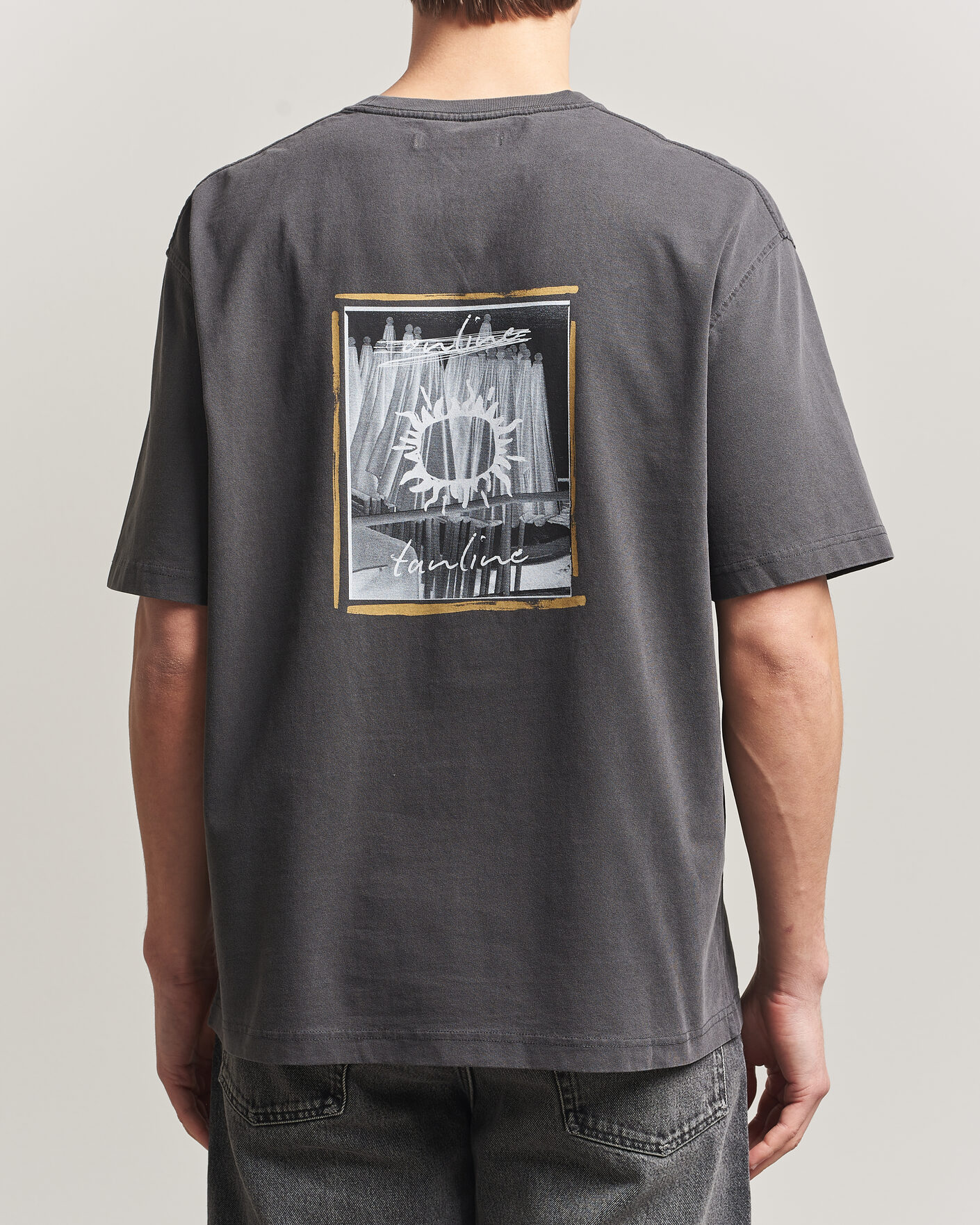 Uomini | T-shirt | Samsøe Samsøe | Gergei Printed Crew Neck T-Shirt Washed Black