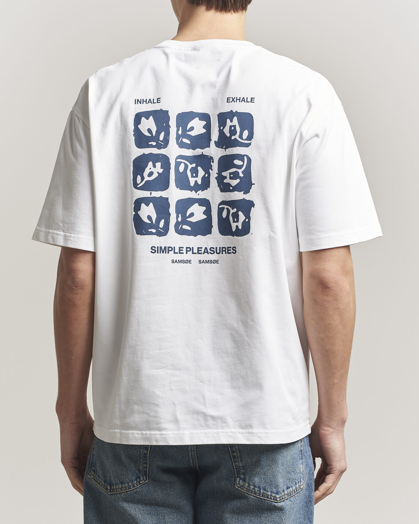 Uomini | T-shirt | Samsøe Samsøe | Cohen Printed Crew Neck T-Shirt White