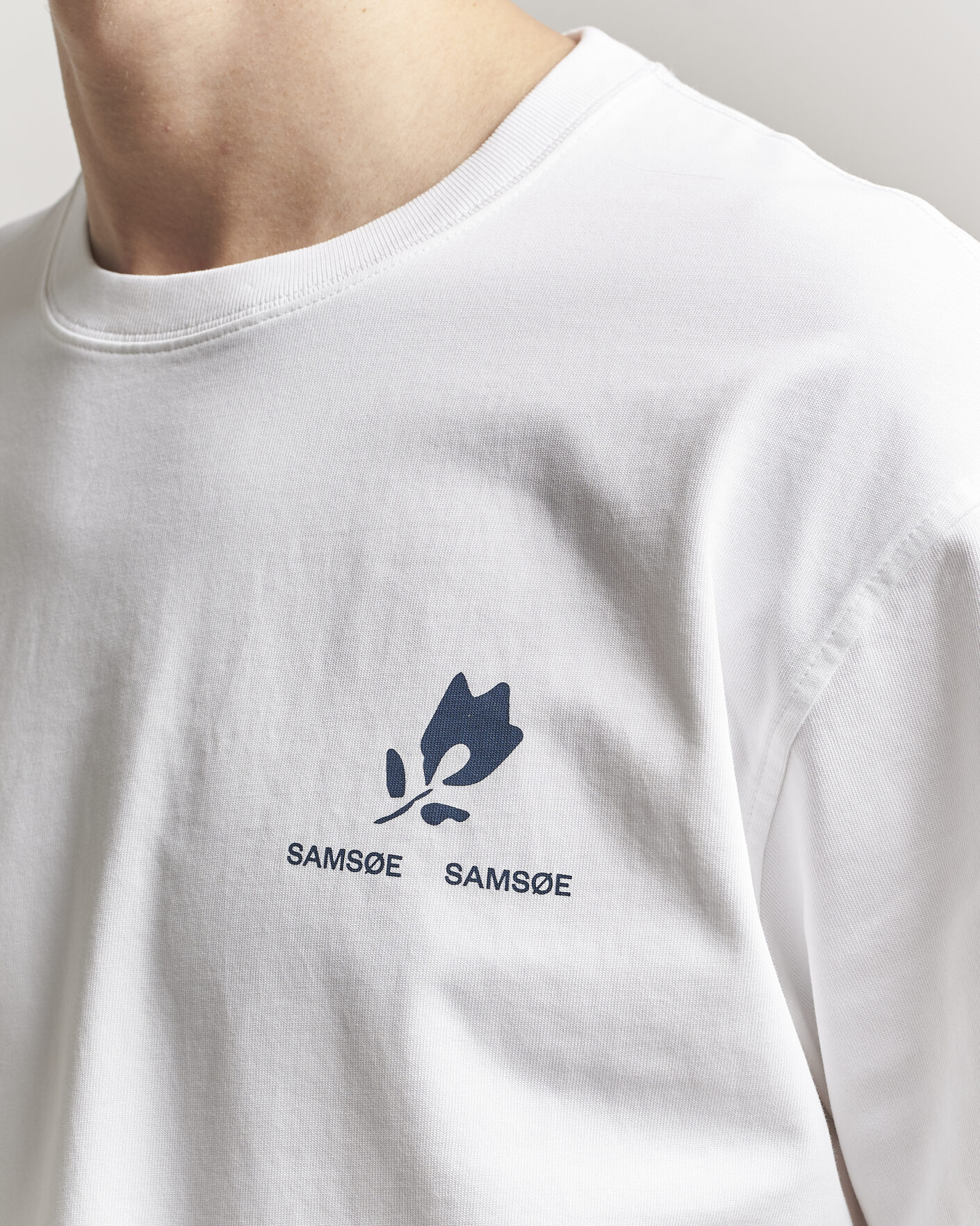 Uomini | T-shirt | Samsøe Samsøe | Cohen Printed Crew Neck T-Shirt White