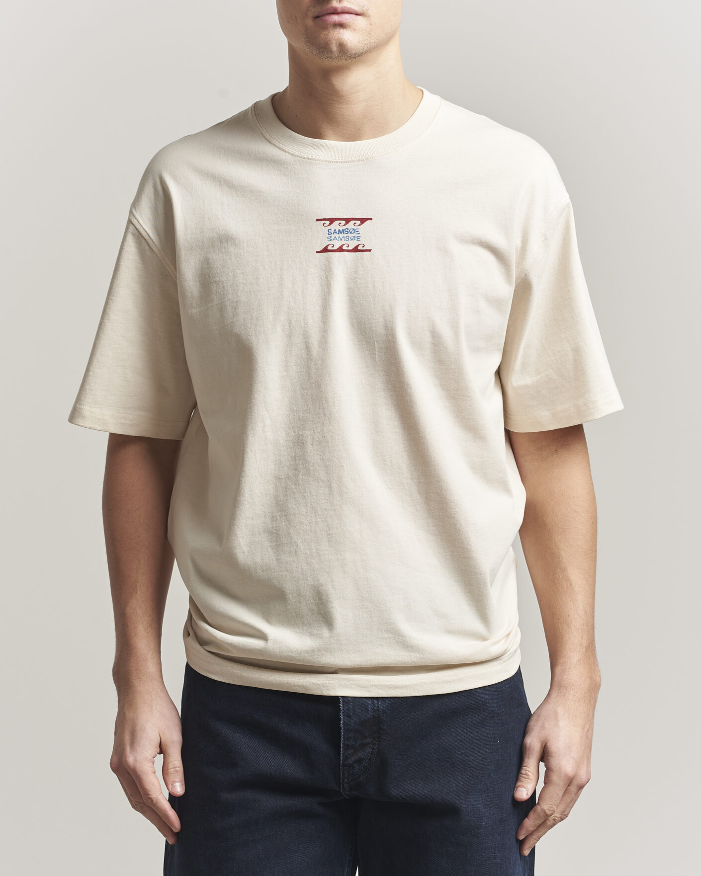 Uomini | T-shirt | Samsøe Samsøe | Gergei Printed Crew Neck T-Shirt Neutral