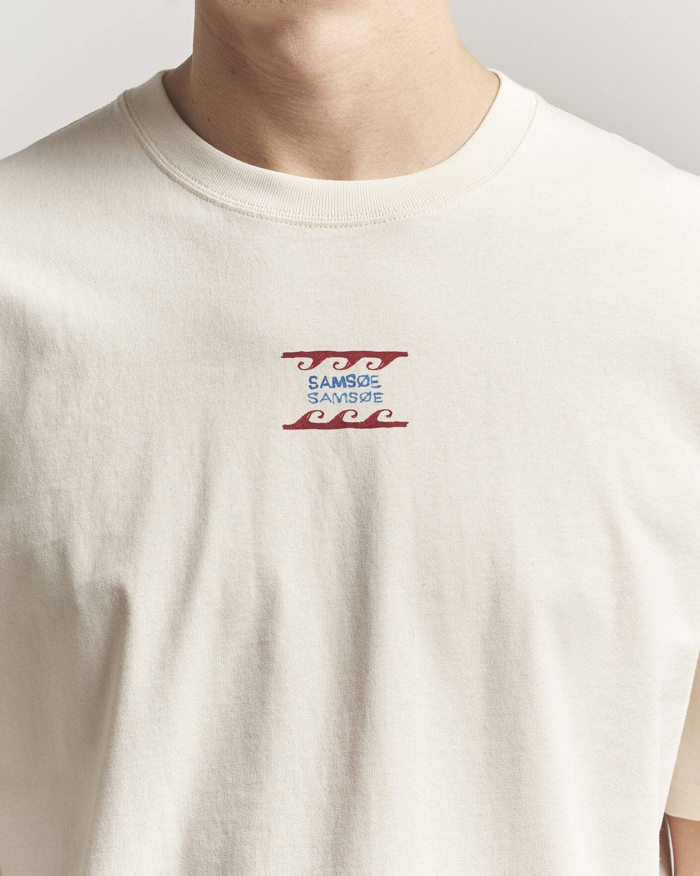 Uomini | T-shirt | Samsøe Samsøe | Gergei Printed Crew Neck T-Shirt Neutral