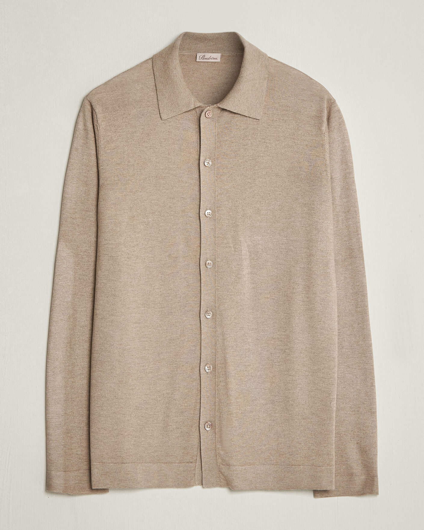 Uomini | Maglieria | Stenströms | Silk/Cashmere Cardigan Taupe