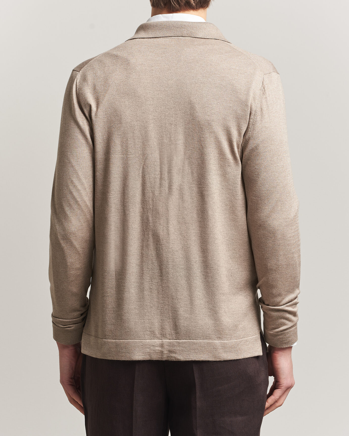 Uomini | Maglieria | Stenströms | Silk/Cashmere Cardigan Taupe