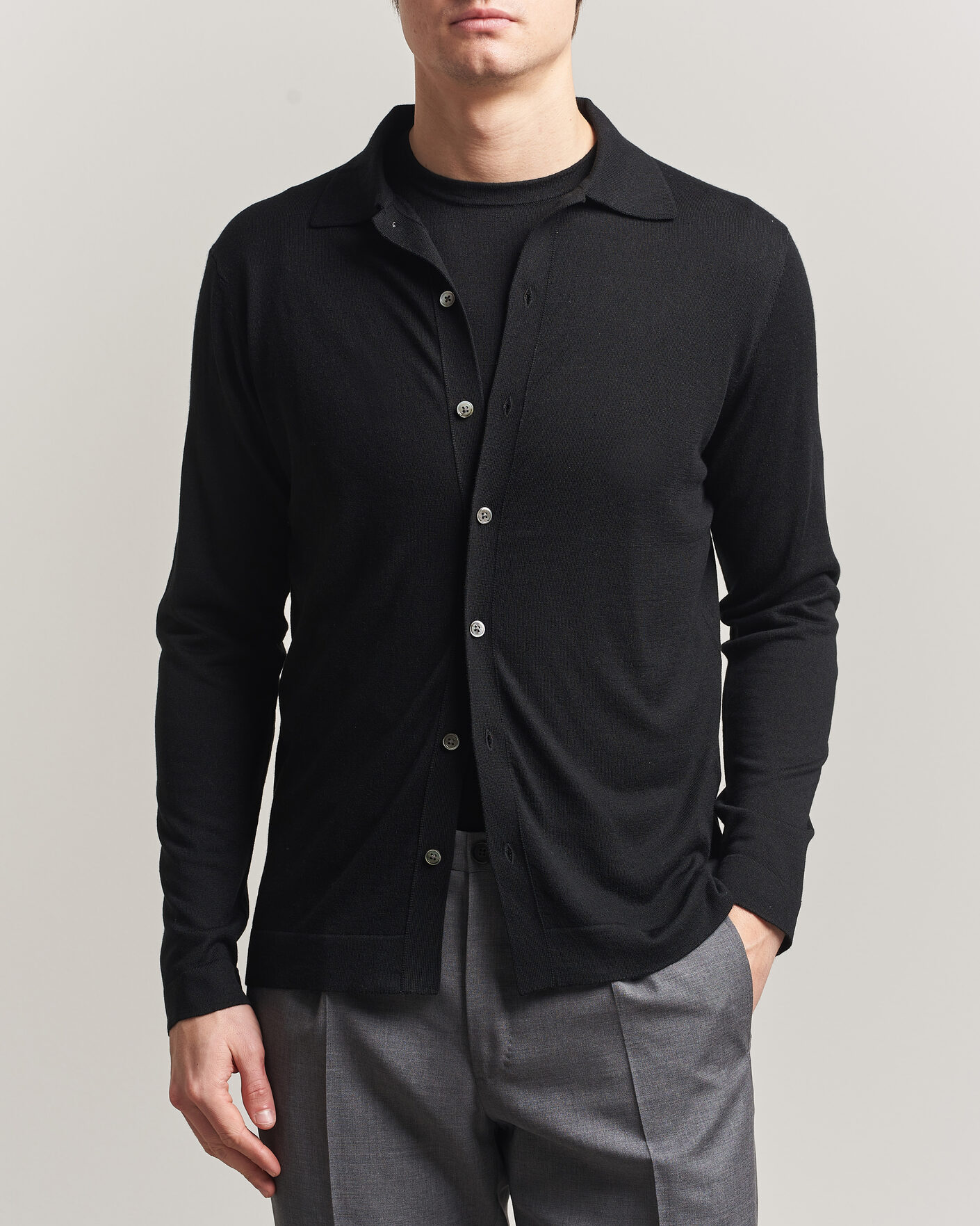 Uomini | Maglieria | Stenströms | Silk/Cashmere Cardigan Black