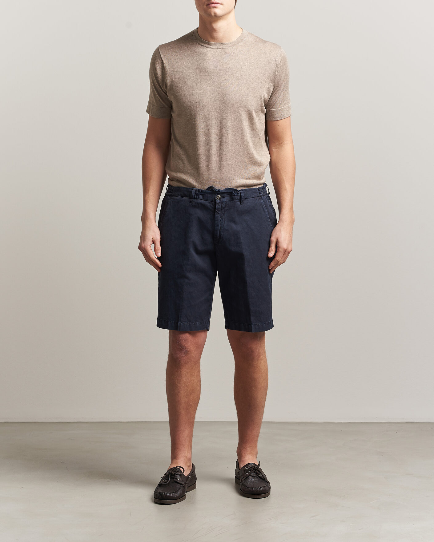 Uomini | T-shirt | Stenströms | Silk/Cashmere T-Shirt Taupe