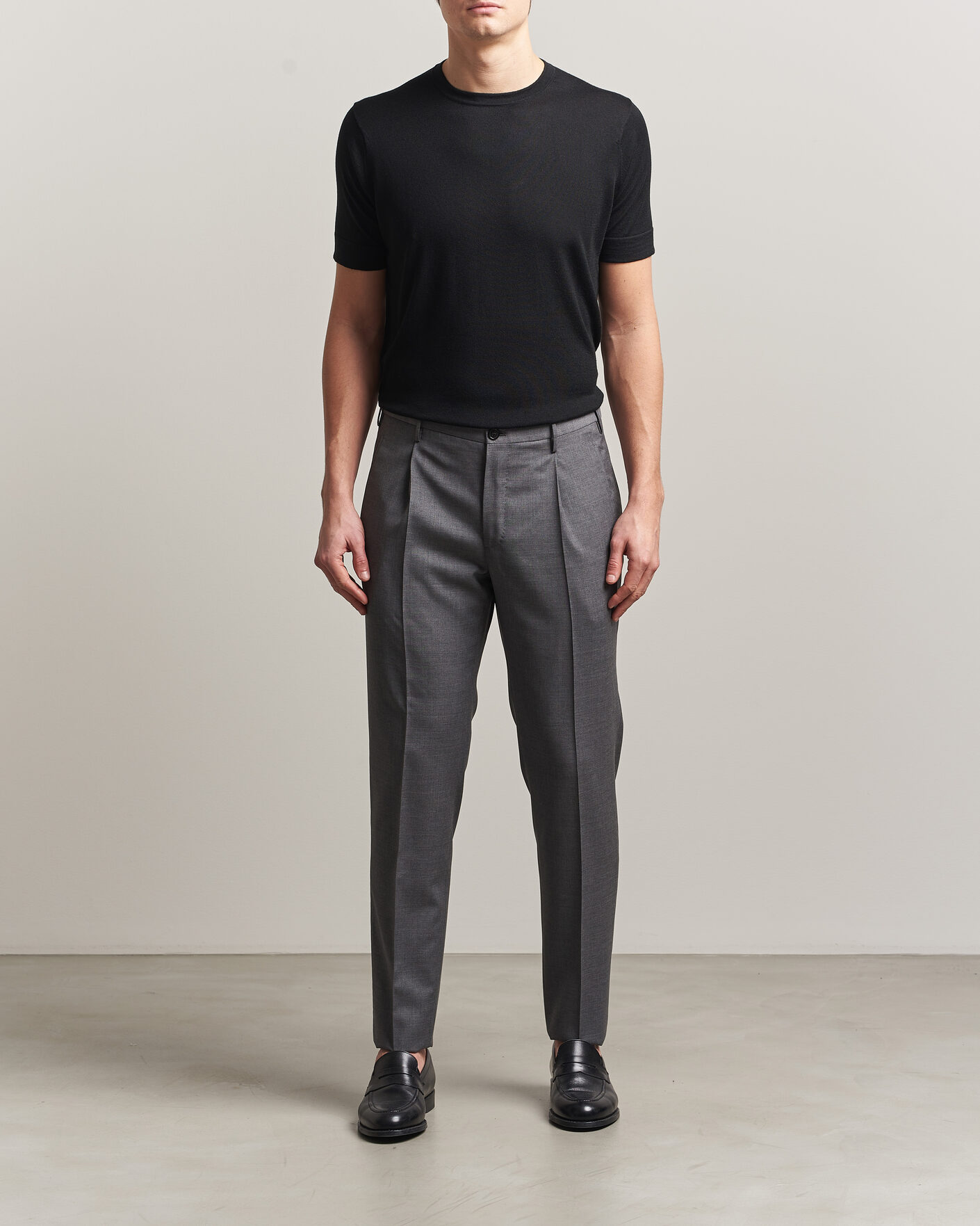 Uomini | T-shirt | Stenströms | Silk/Cashmere T-Shirt Black