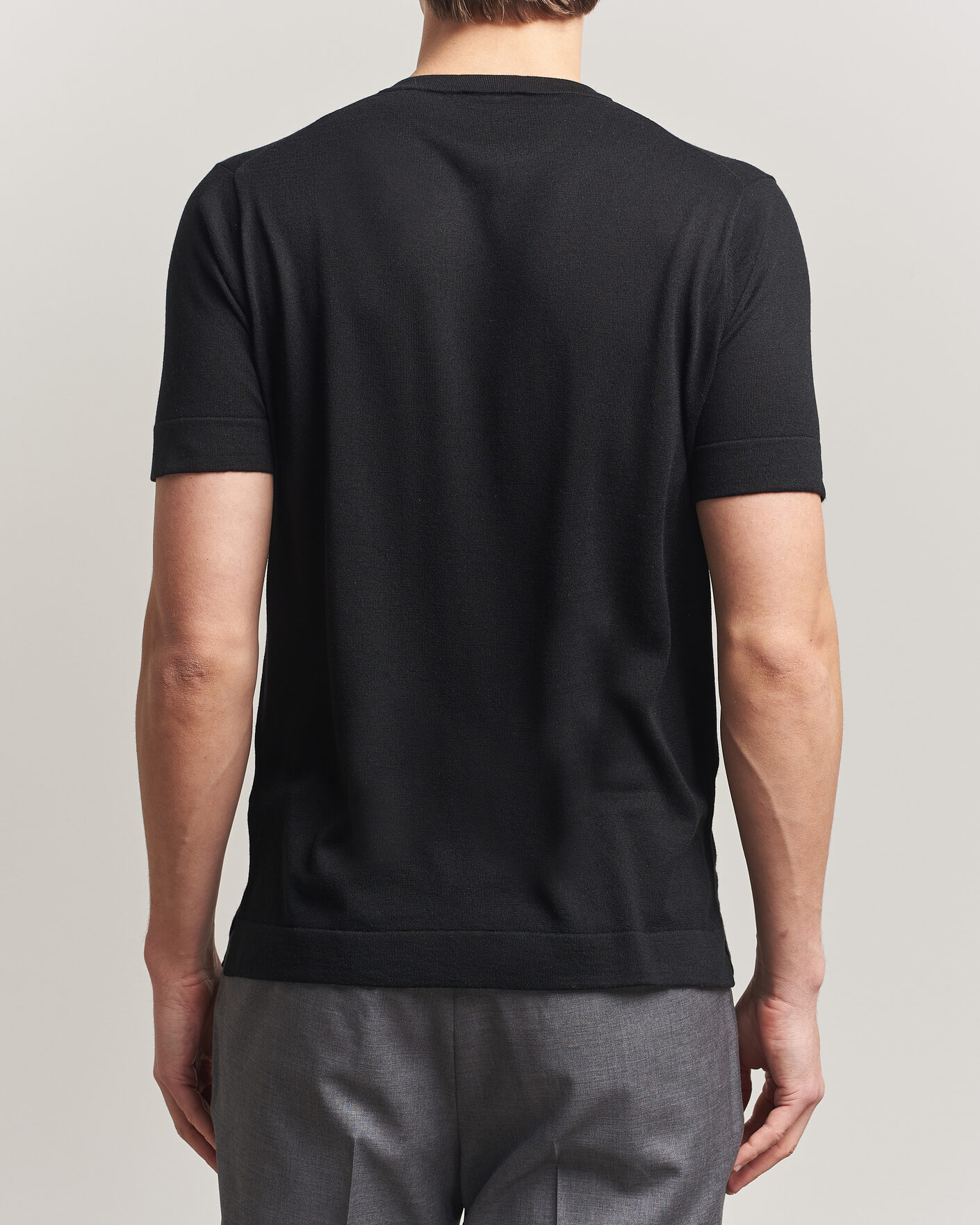 Uomini | T-shirt | Stenströms | Silk/Cashmere T-Shirt Black