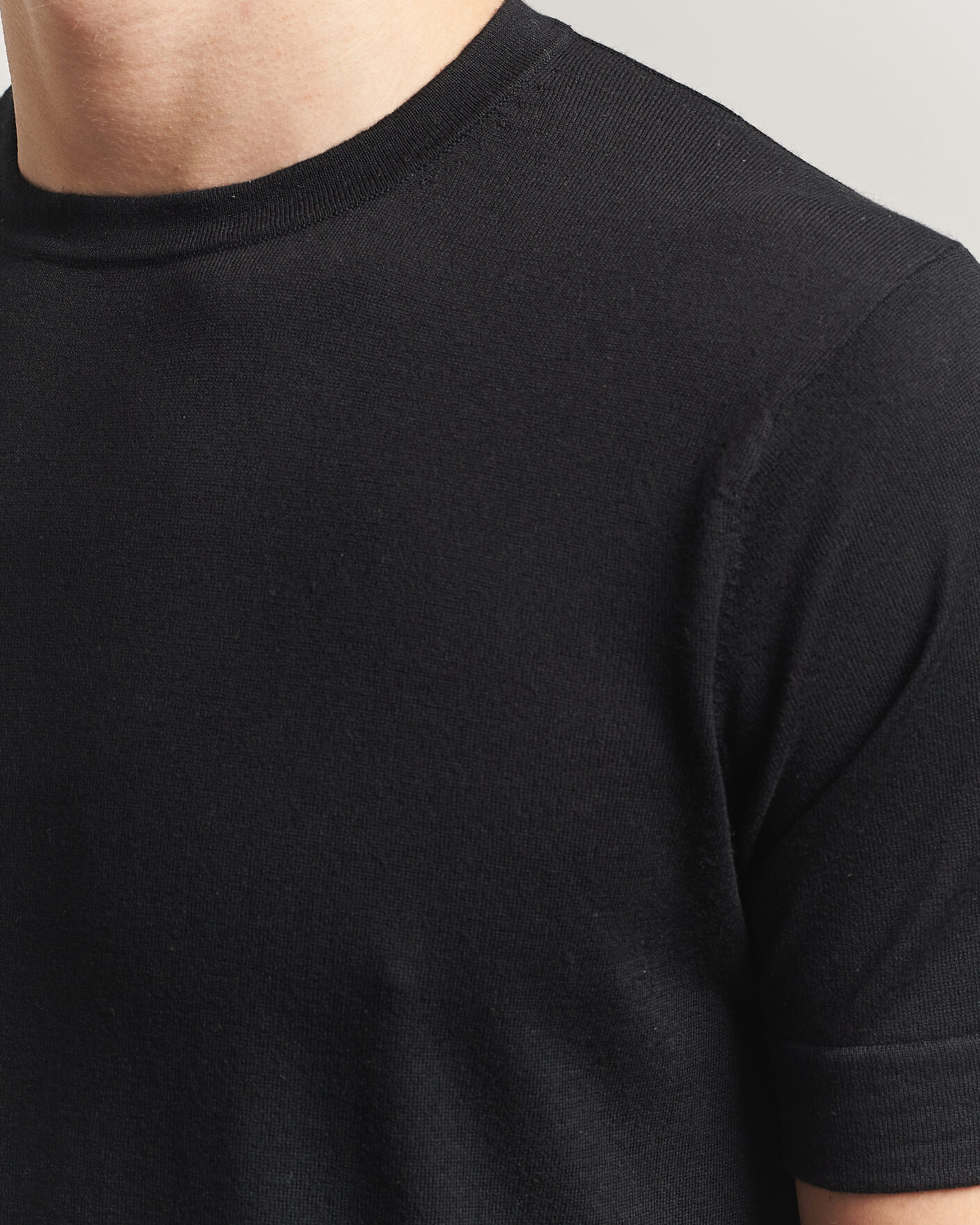 Uomini | T-shirt | Stenströms | Silk/Cashmere T-Shirt Black