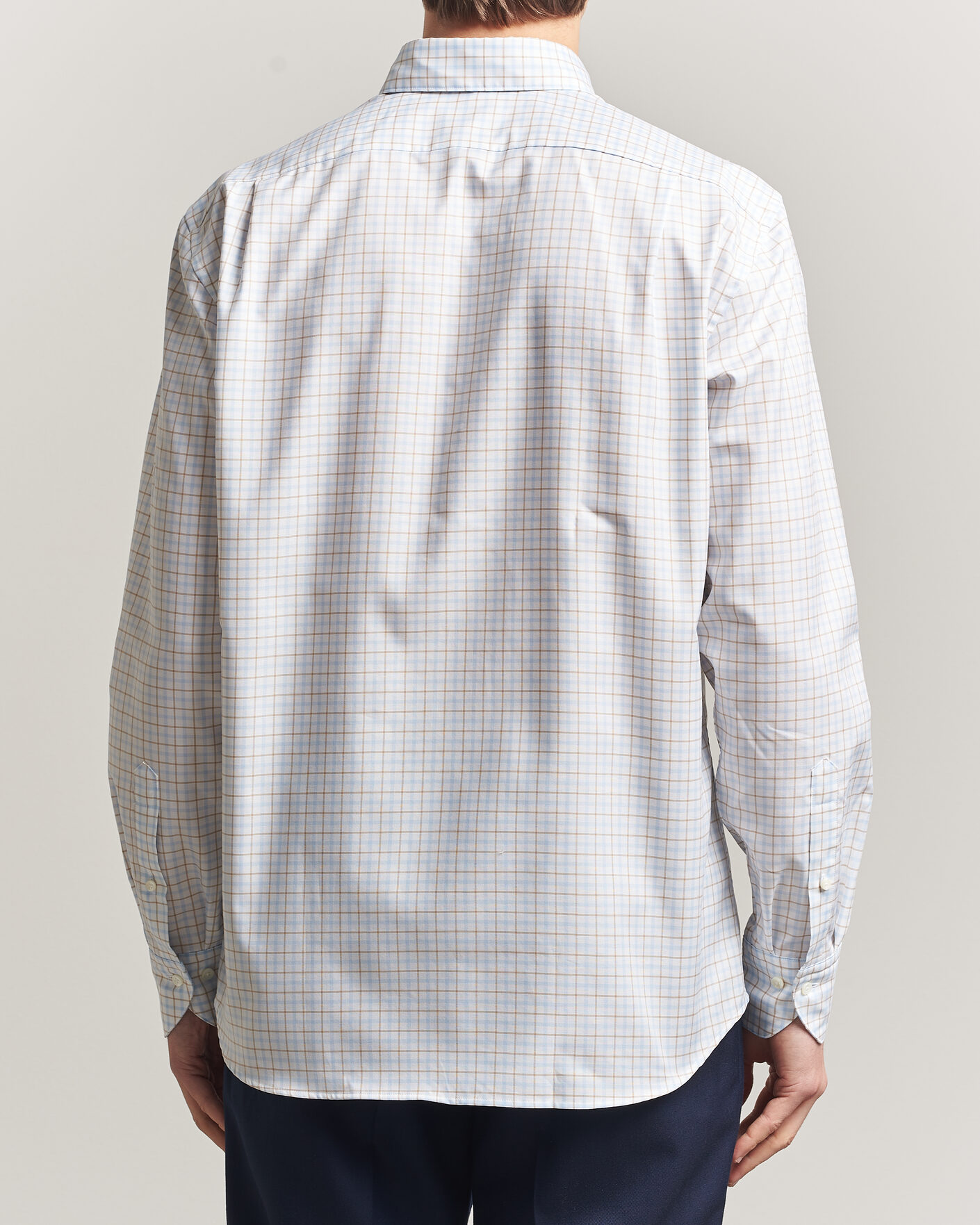 Uomini | Camicie | Stenströms | Regular Fit Checked Oxford Shirt Blue