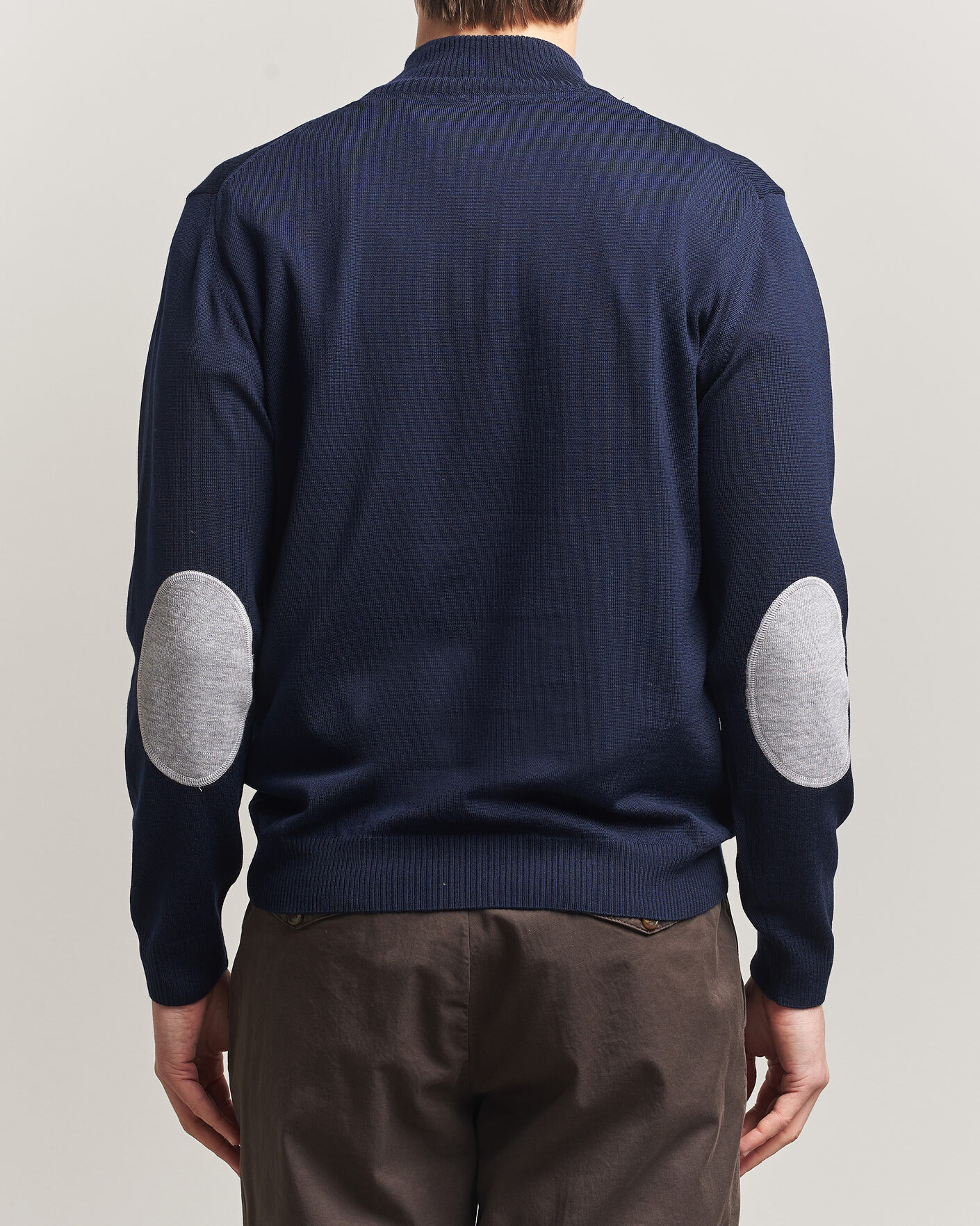 Uomini | Maglieria | Stenströms | Merino Contrast Half-Zip Navy