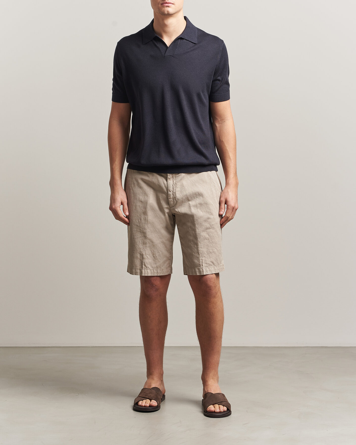 Uomini | Polo | Stenströms | Silk/Cashmere Polo Navy