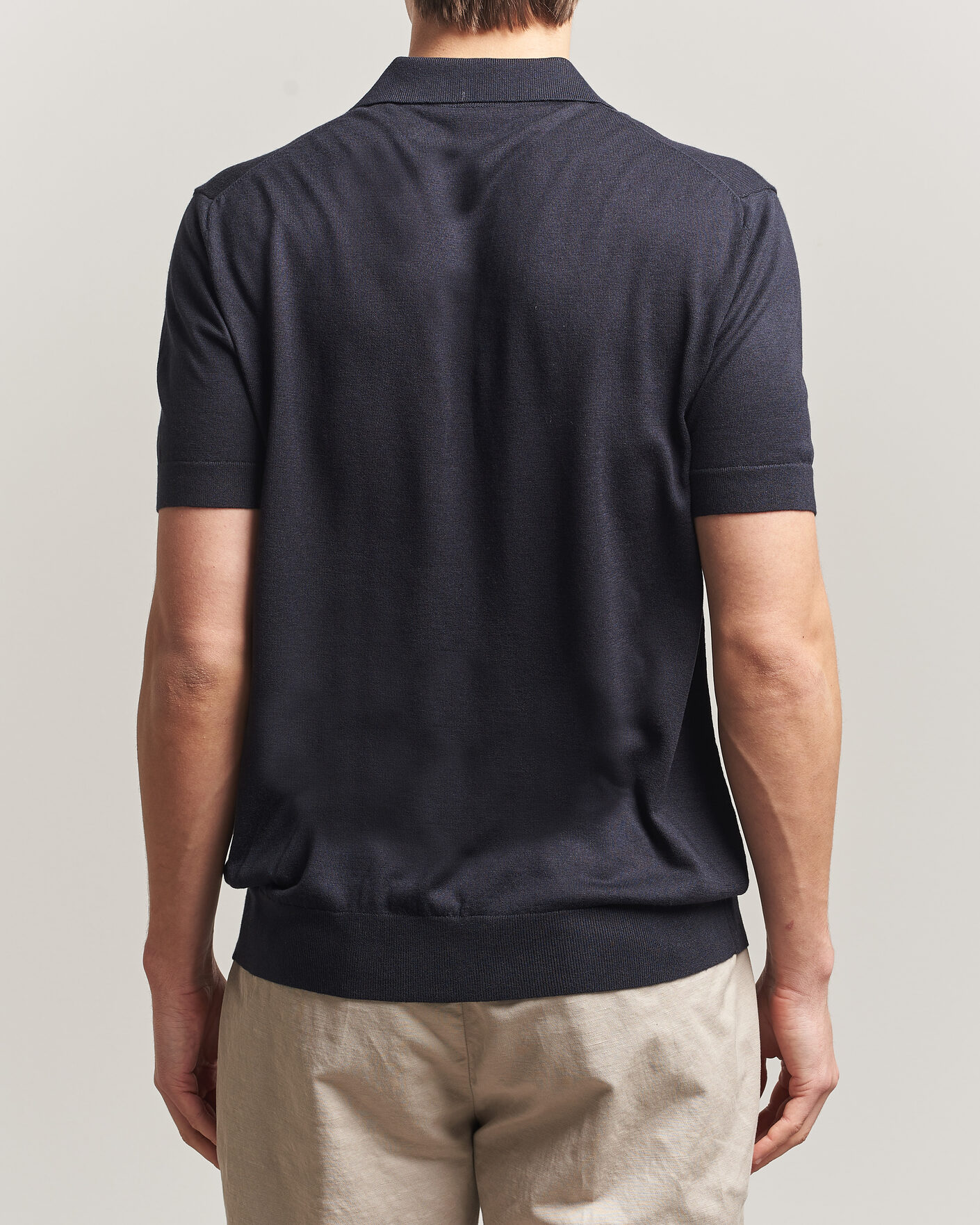 Uomini | Polo | Stenströms | Silk/Cashmere Polo Navy