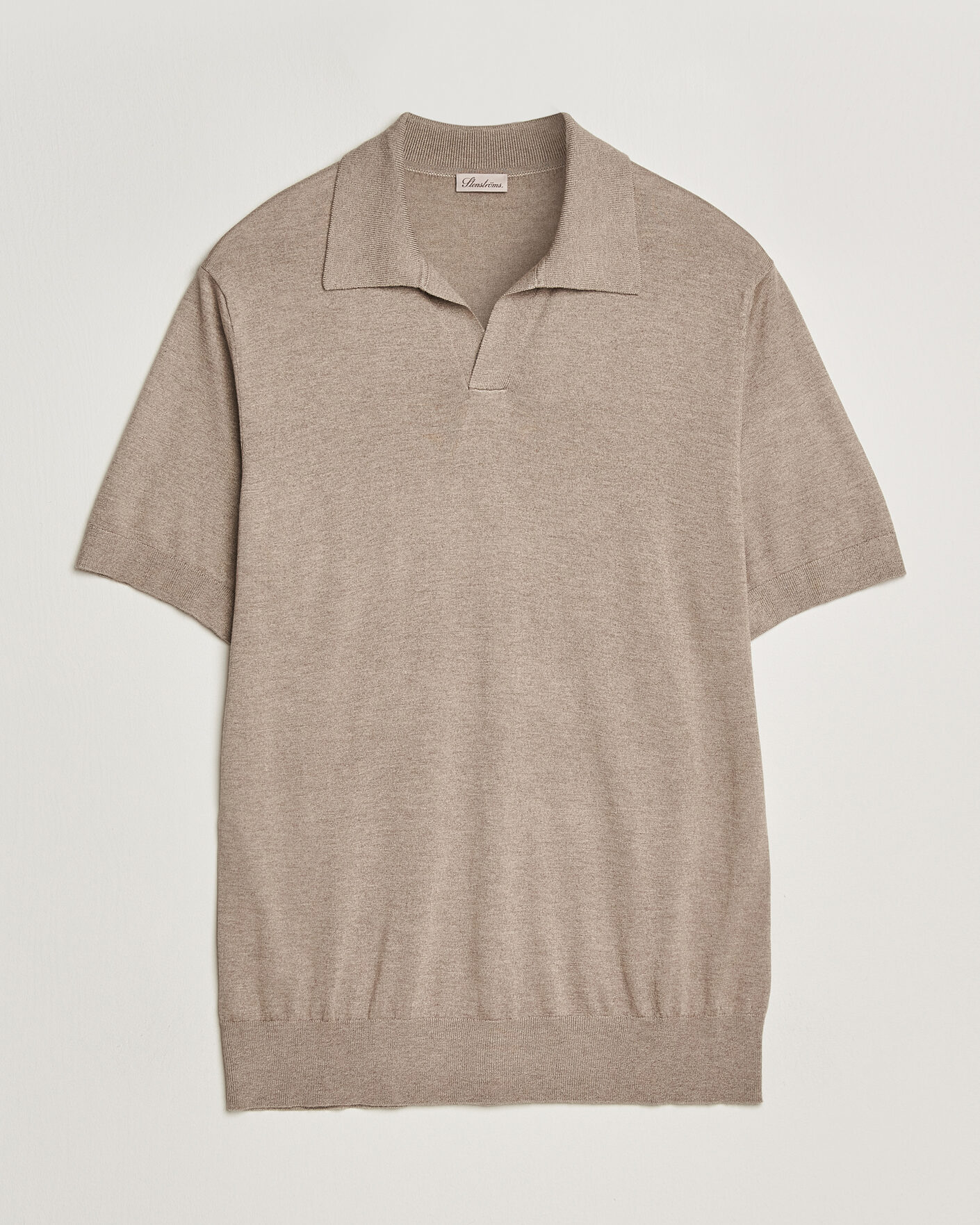 Uomini | Polo | Stenströms | Silk/Cashmere Polo Taupe