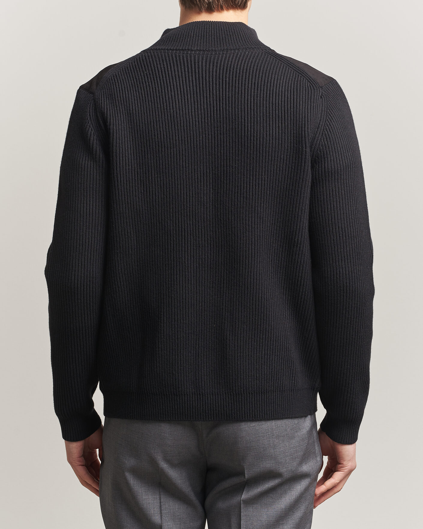 Uomini | Maglieria | Stenströms | Knitted Hybrid Buttoned Alcantara Cardigan Black
