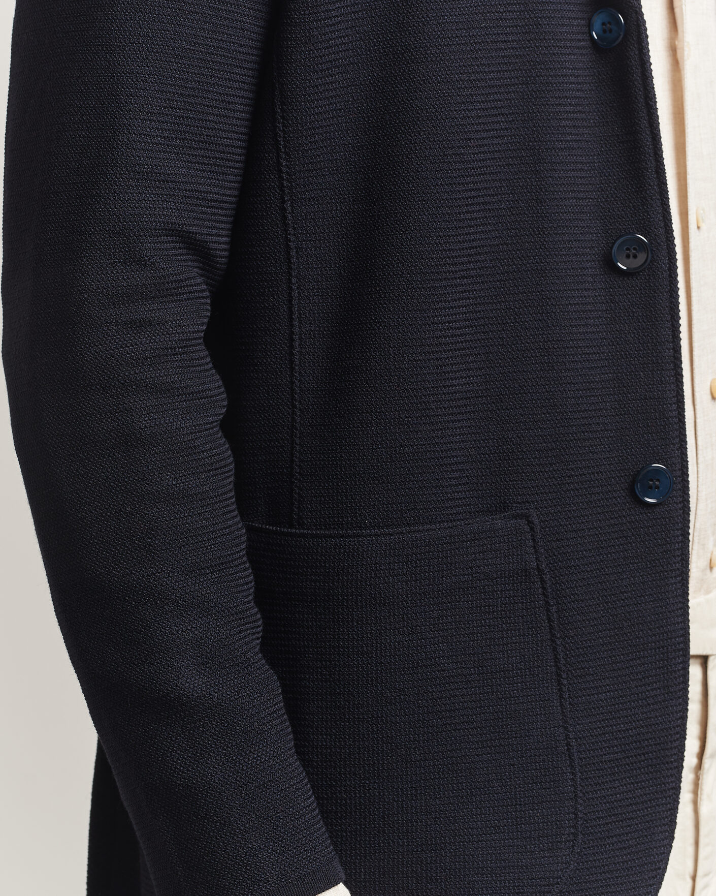 Uomini | Blazers | Stenströms | Milano Knitted Textured Blazer Navy