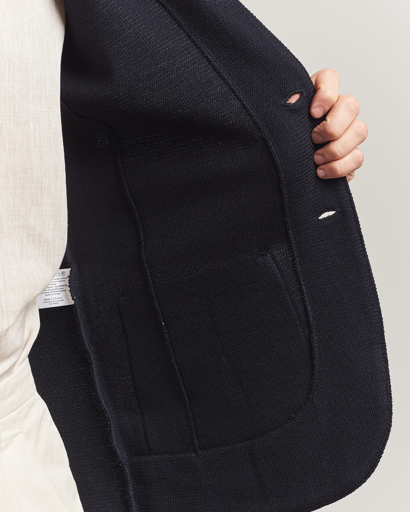 Uomini | Blazers | Stenströms | Milano Knitted Textured Blazer Navy