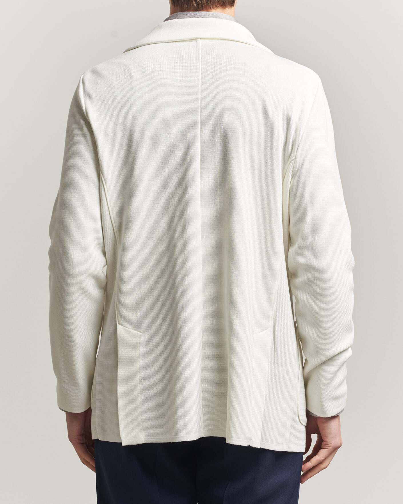 Uomini | Blazers | Stenströms | Milano Knitted DB Textured Blazer White