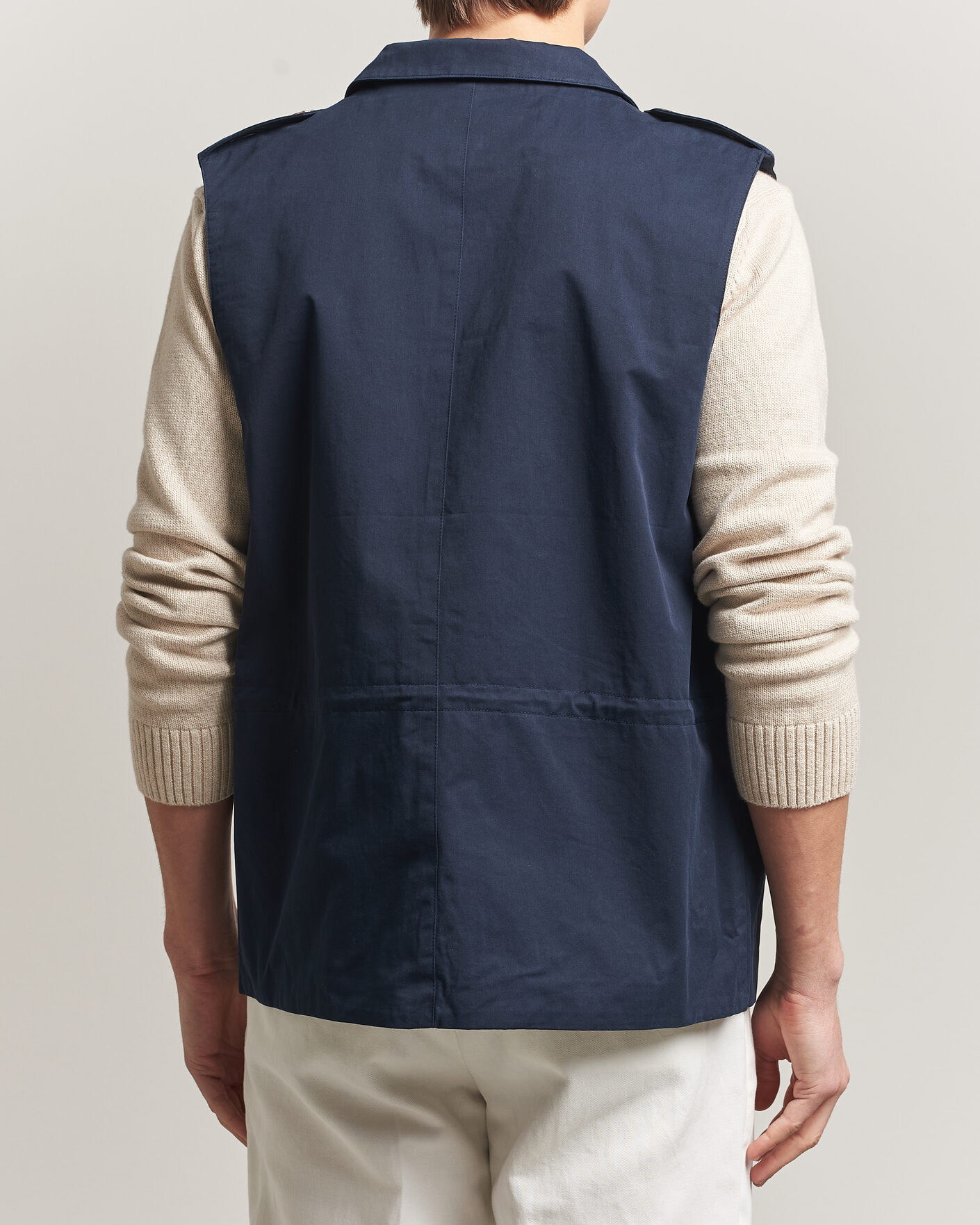 Uomini | Gilet | Stenströms | Cotton  Twill Vest Navy