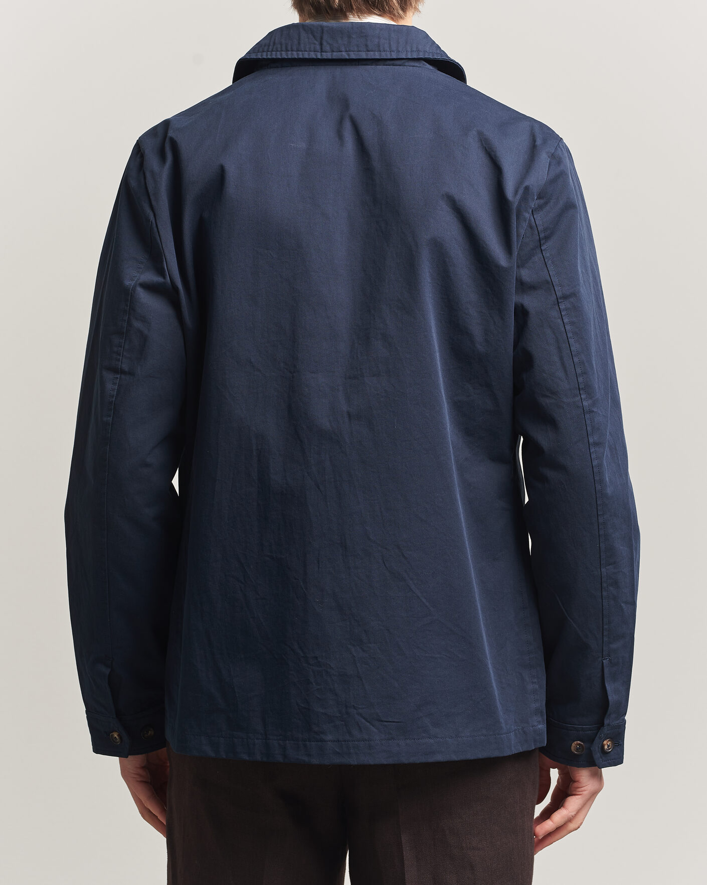 Uomini | Giacche | Stenströms | Cotton Twill Overshirt Navy