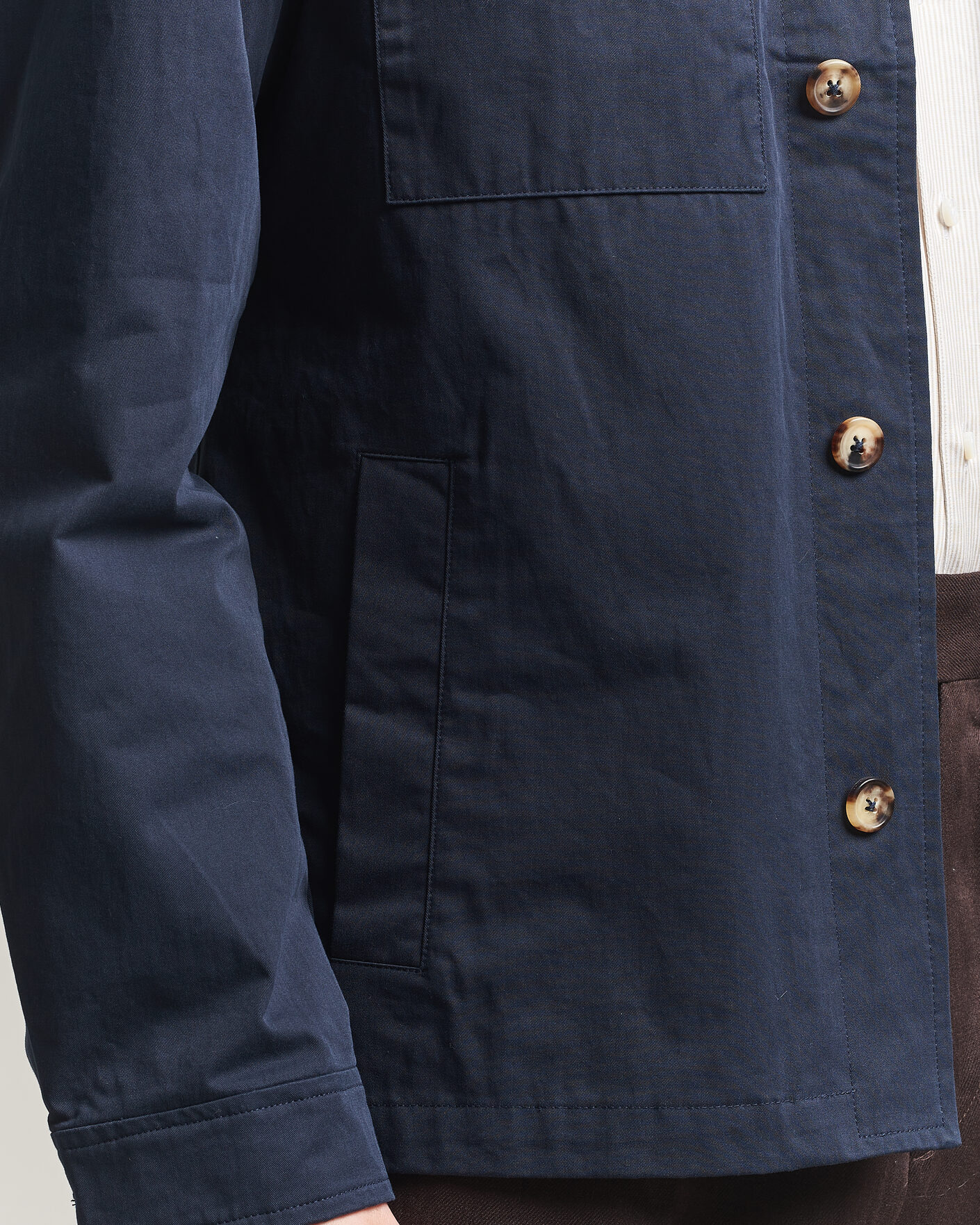 Uomini | Giacche | Stenströms | Cotton Twill Overshirt Navy