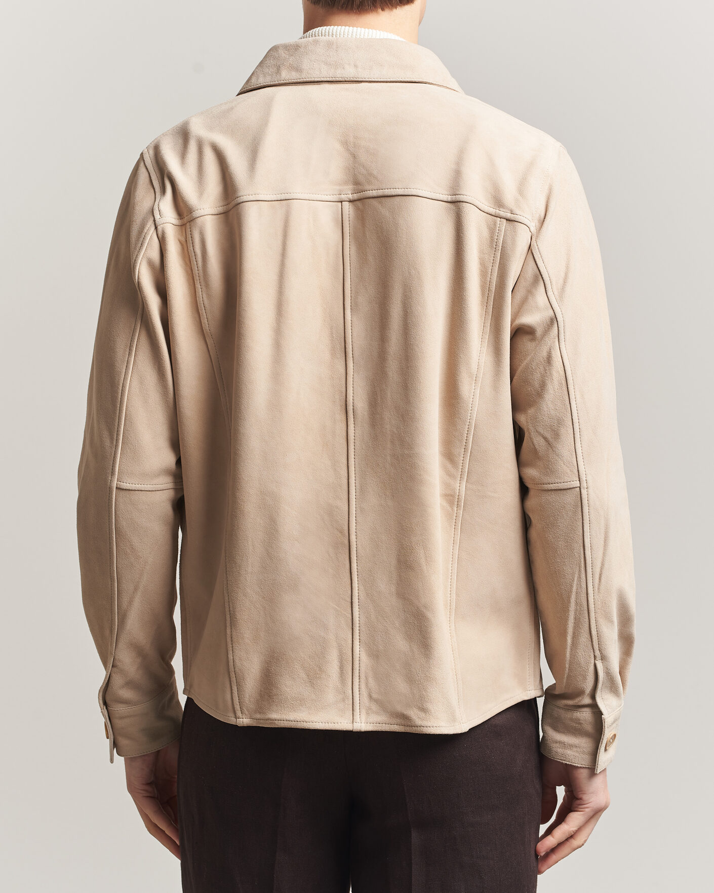 Uomini | Giacche | Stenströms | Suede Pocket Overshirt Beige