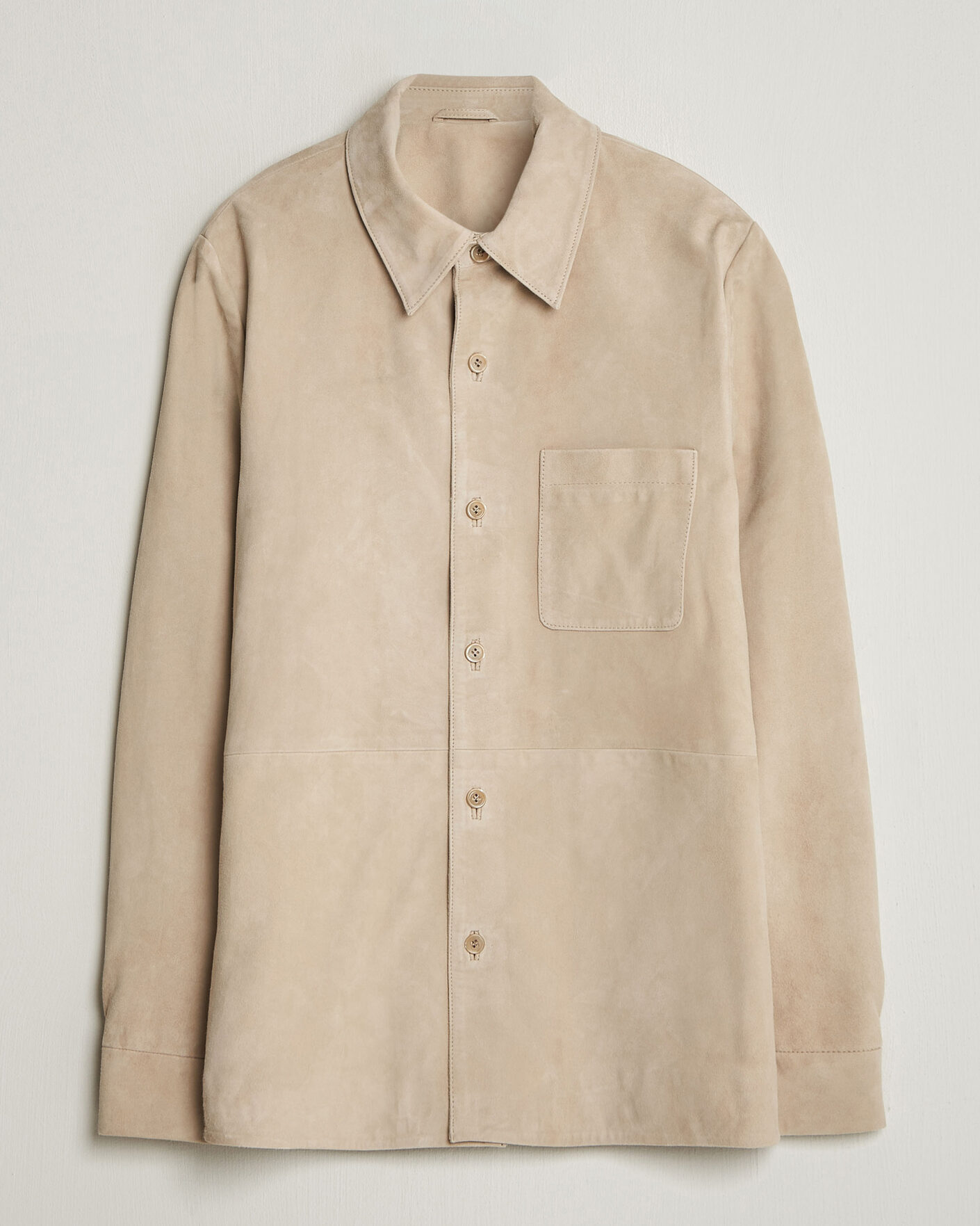 Uomini | Giacche | Stenströms | Suede Overshirt Beige