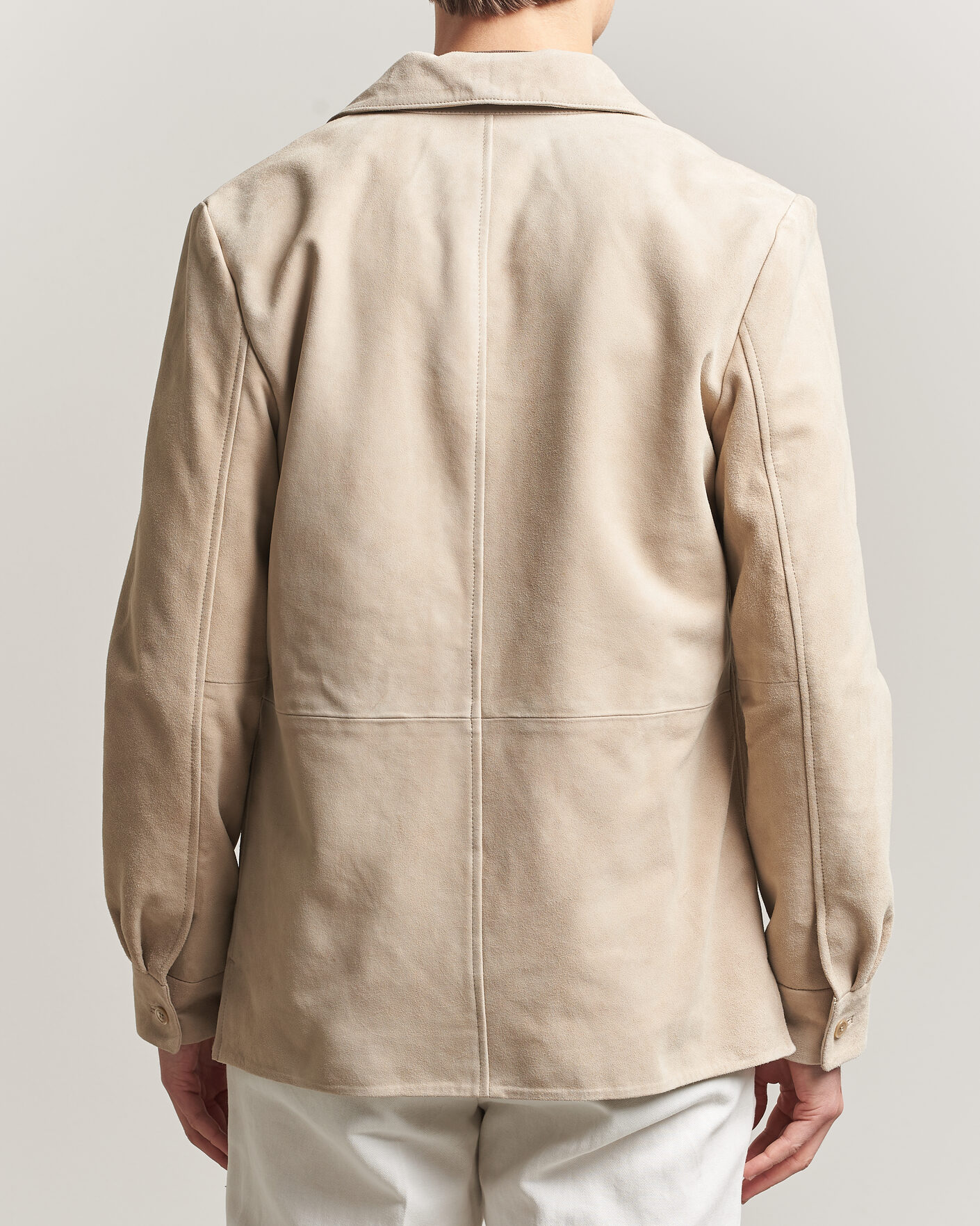 Uomini | Giacche | Stenströms | Suede Overshirt Beige