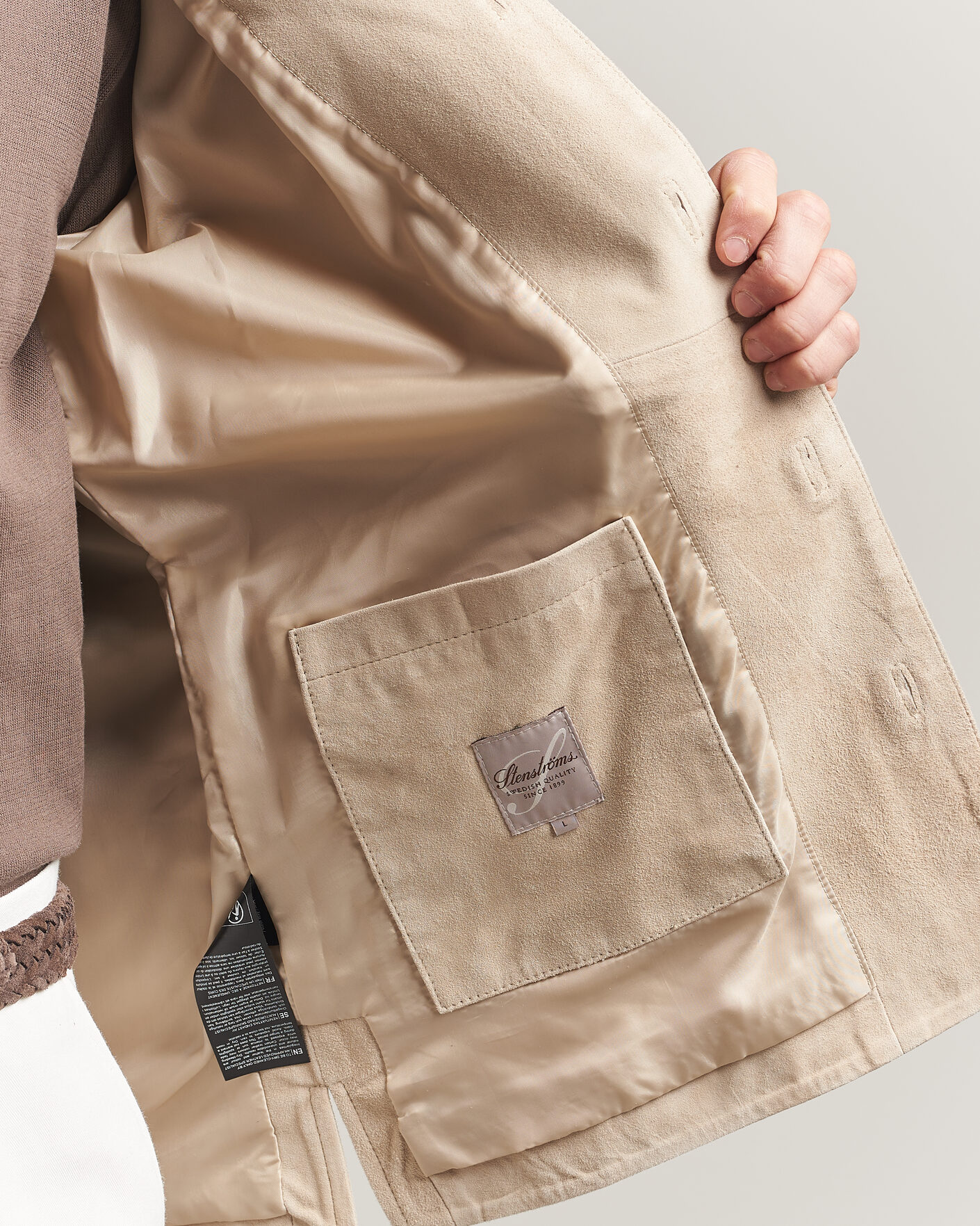 Uomini | Giacche | Stenströms | Suede Overshirt Beige