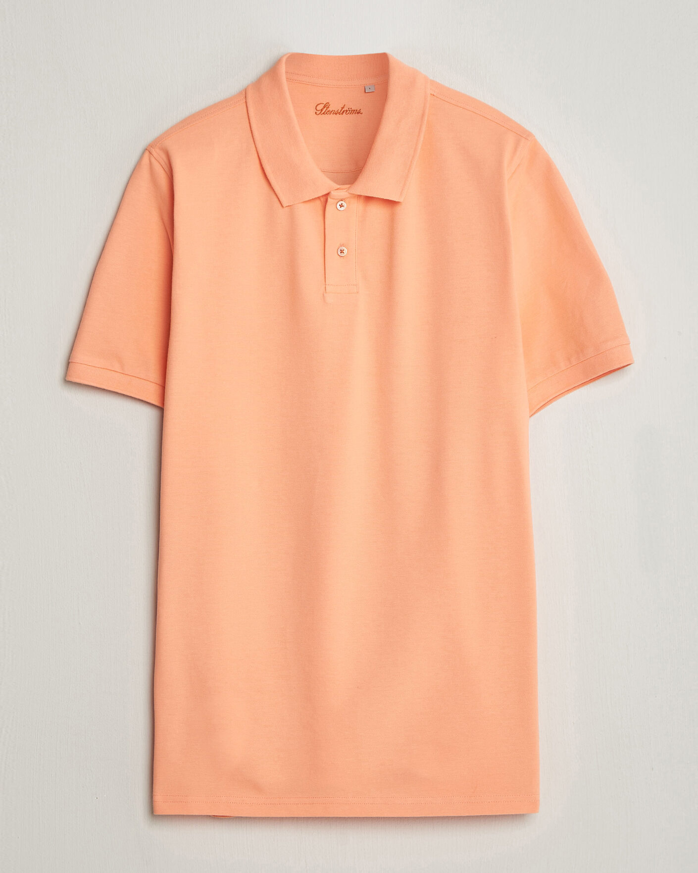 Uomini | Polo | Stenströms | Organic Cotton Piquet Polo Shirt Mandarin
