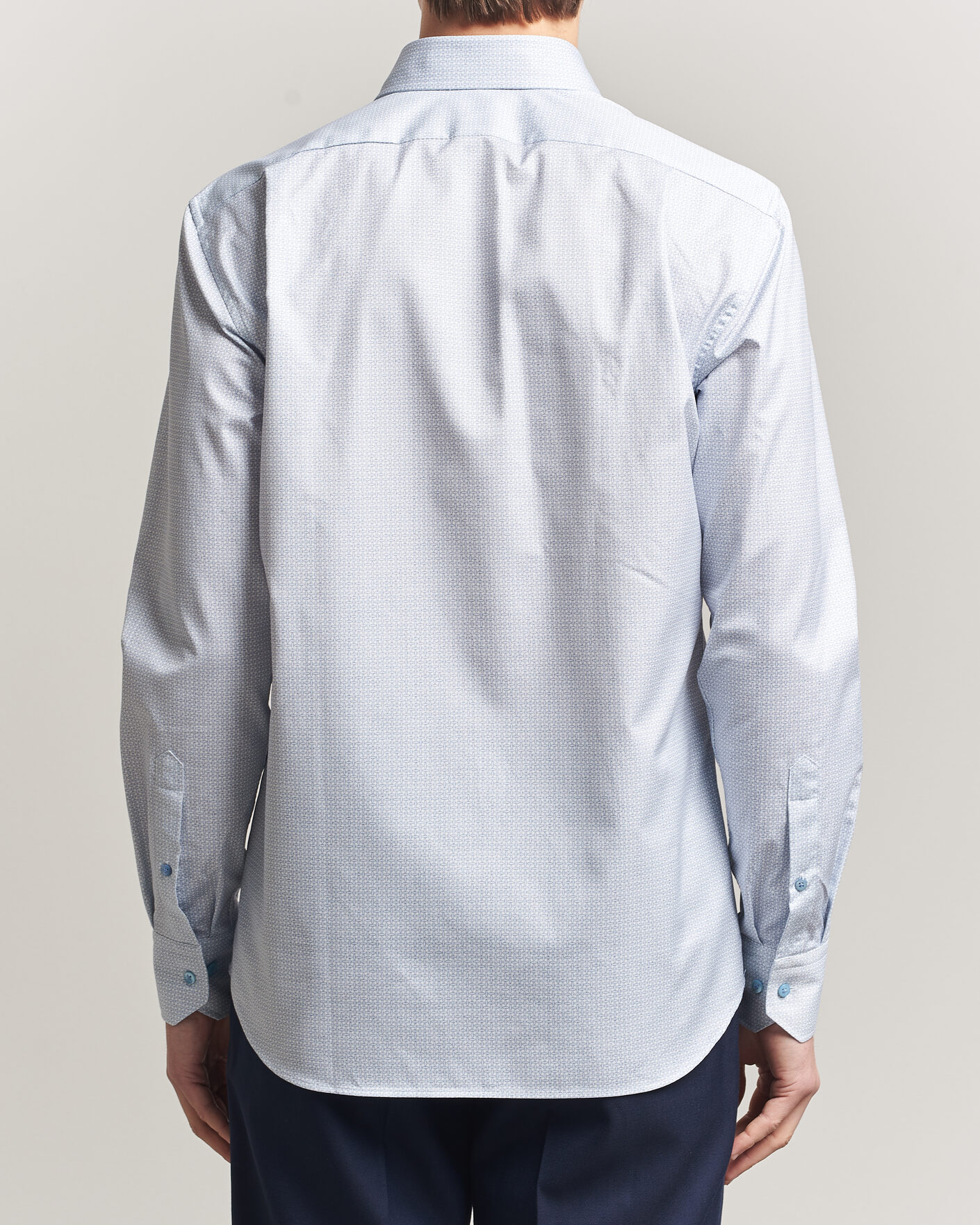 Uomini | Camicie | Stenströms | Regular Fit Micro Printed Twill Shirt Light Blue