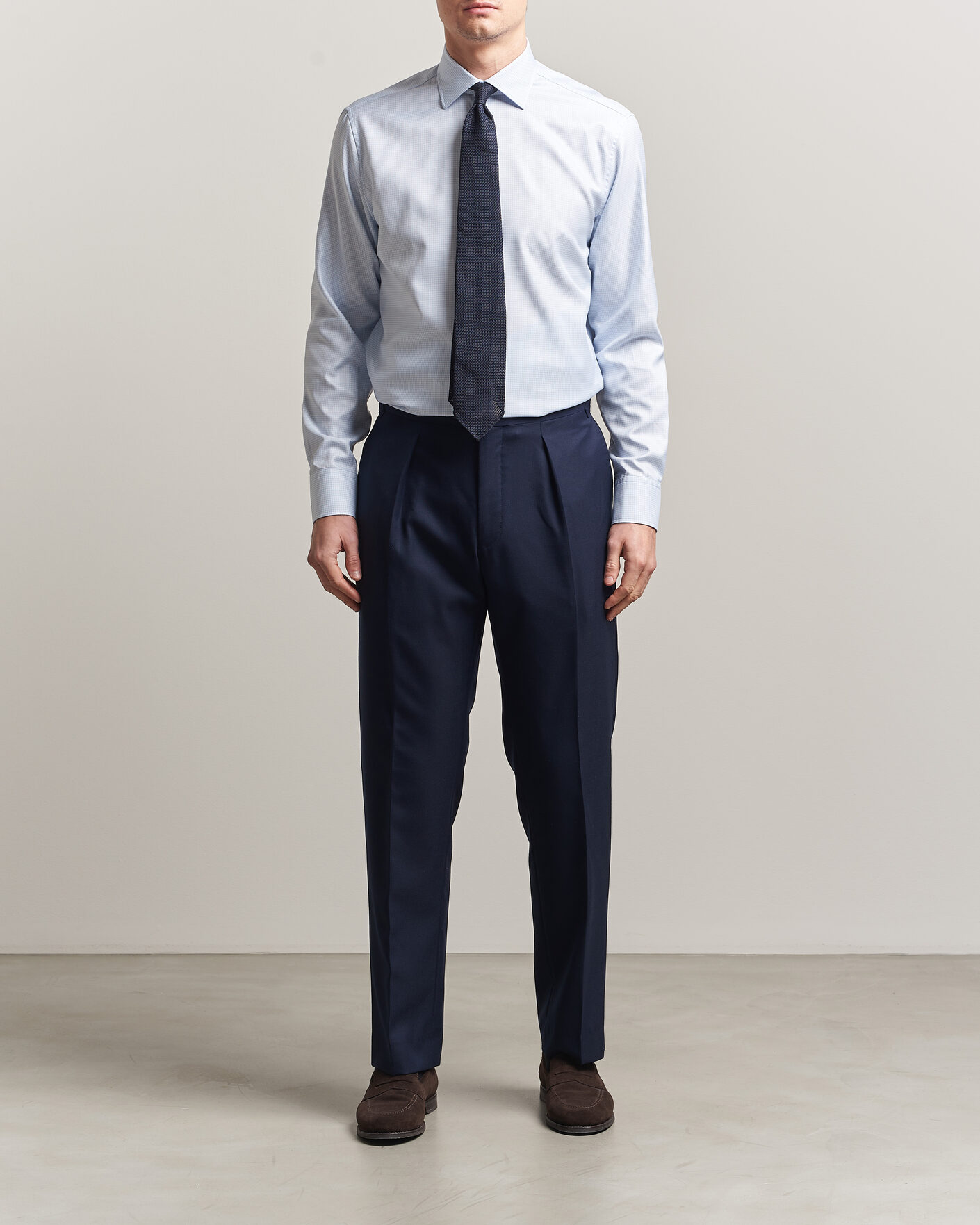 Uomini | Camicie | Stenströms | Regular Fit Micro Structure Shirt Light Blue