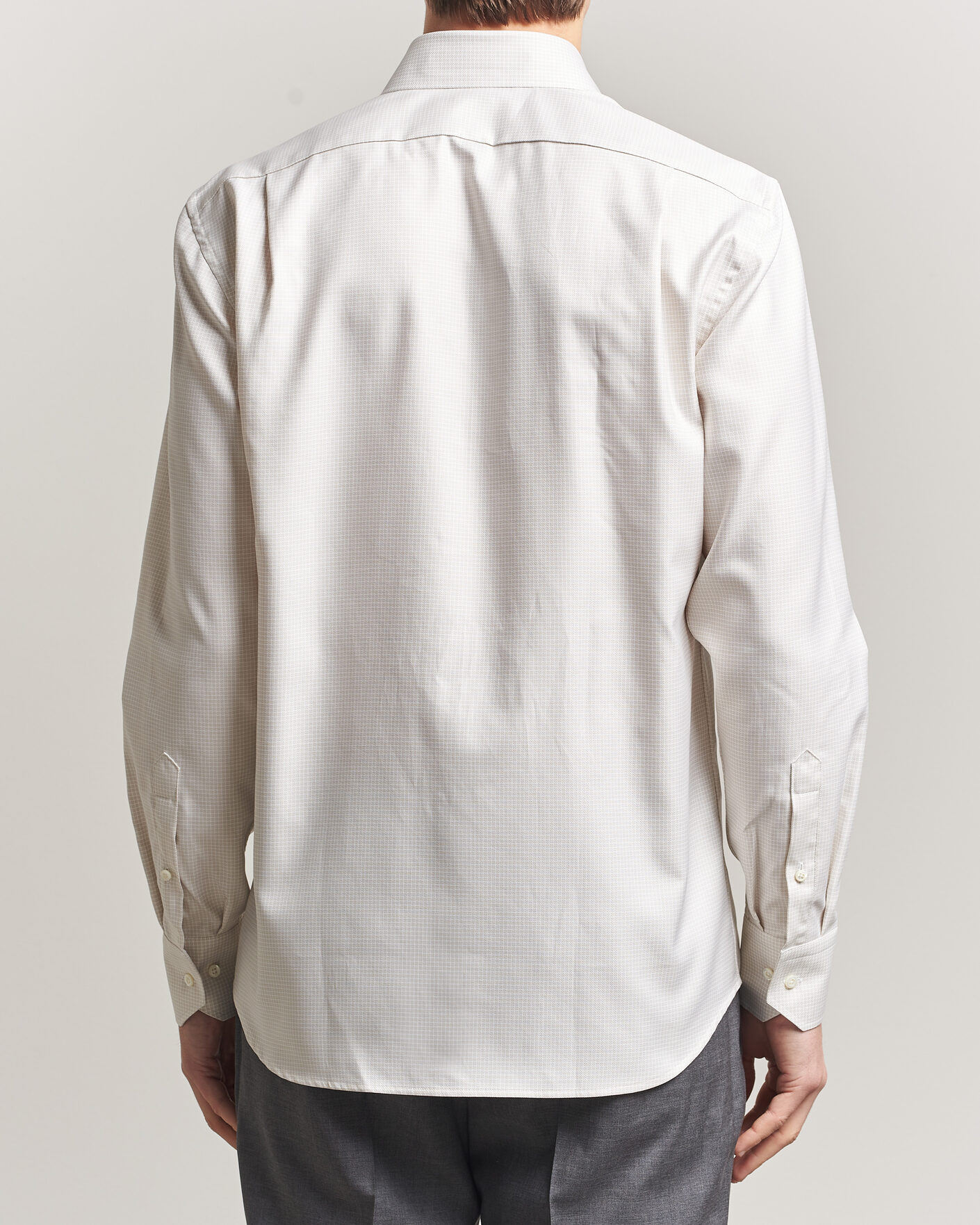 Uomini | Camicie | Stenströms | Regular Fit Micro Structure Shirt Beige