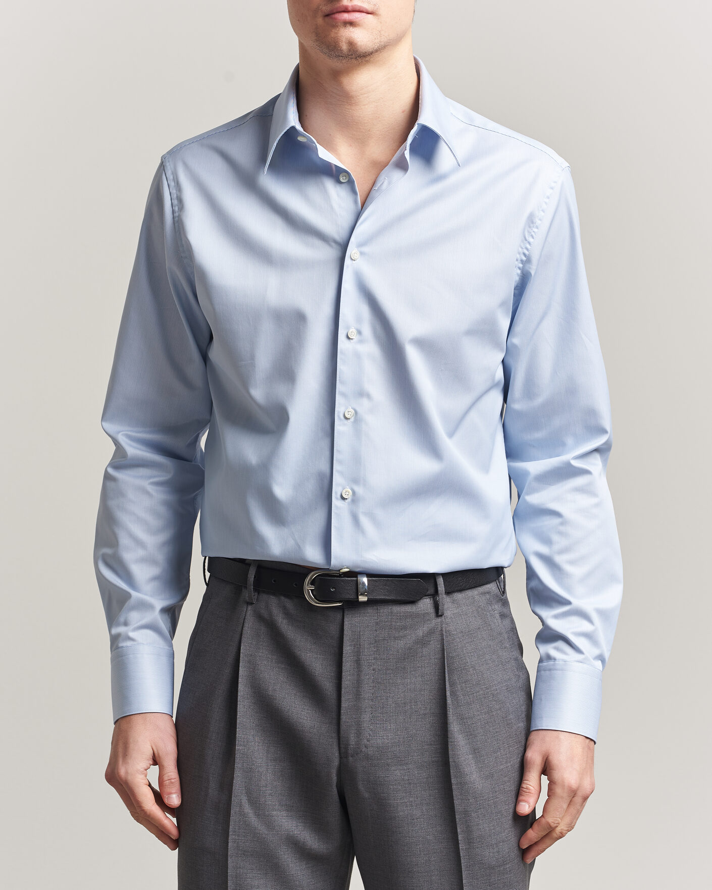 Uomini | Camicie | Stenströms | Regular Fit Thin Stripe Pointed Collar Shirt Blue
