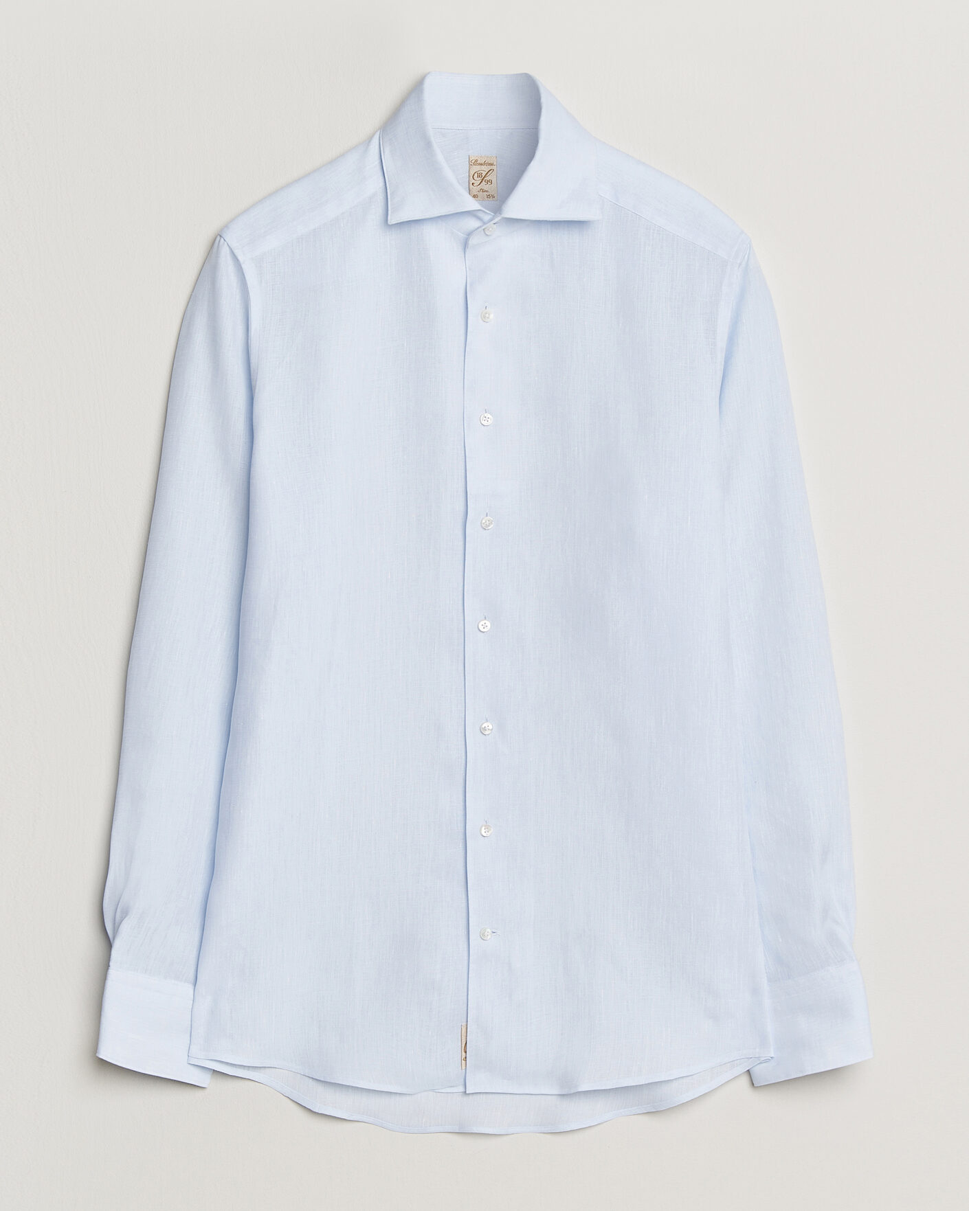 Uomini | Camicie | Stenströms | 1899 Linen One Piece Collar Shirt Light Blue