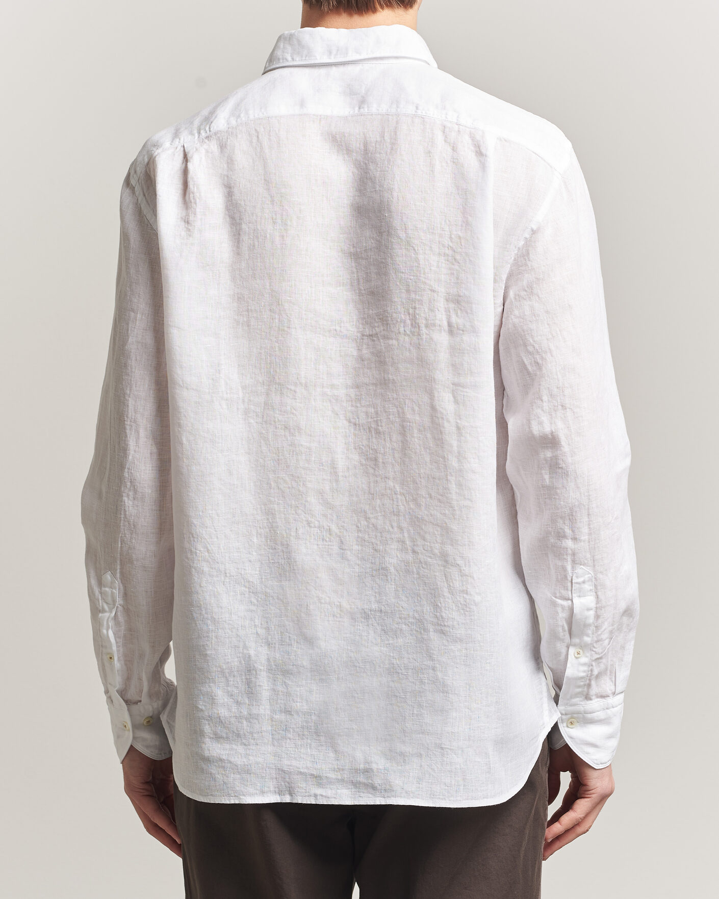 Uomini | Camicie | Stenströms | Regular Fit Cut Away Linen Shirt White