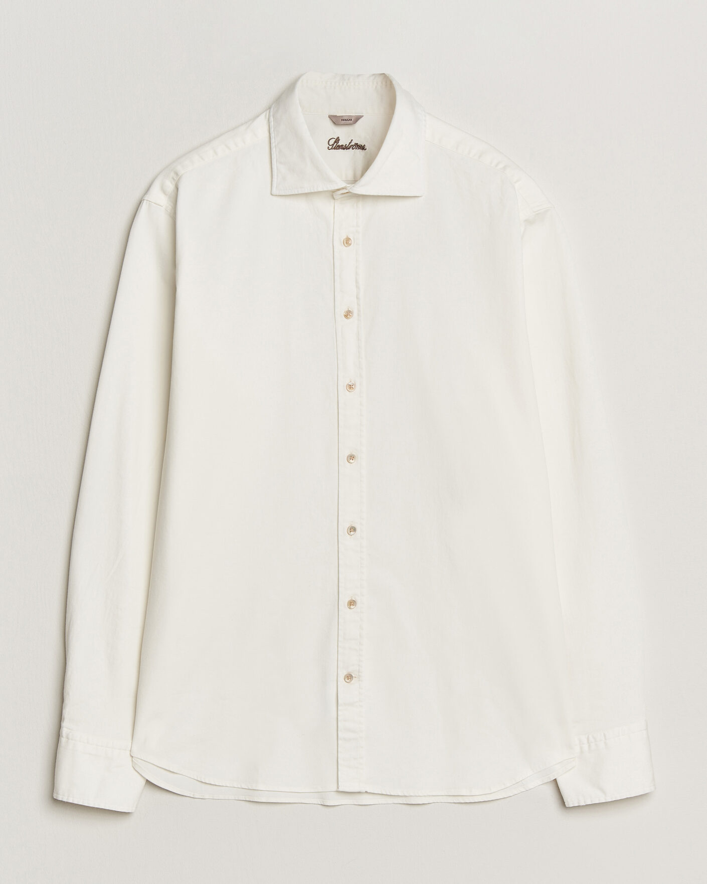 Uomini | Camicie | Stenströms | Regular Fit Garment Washed Denim Shirt White