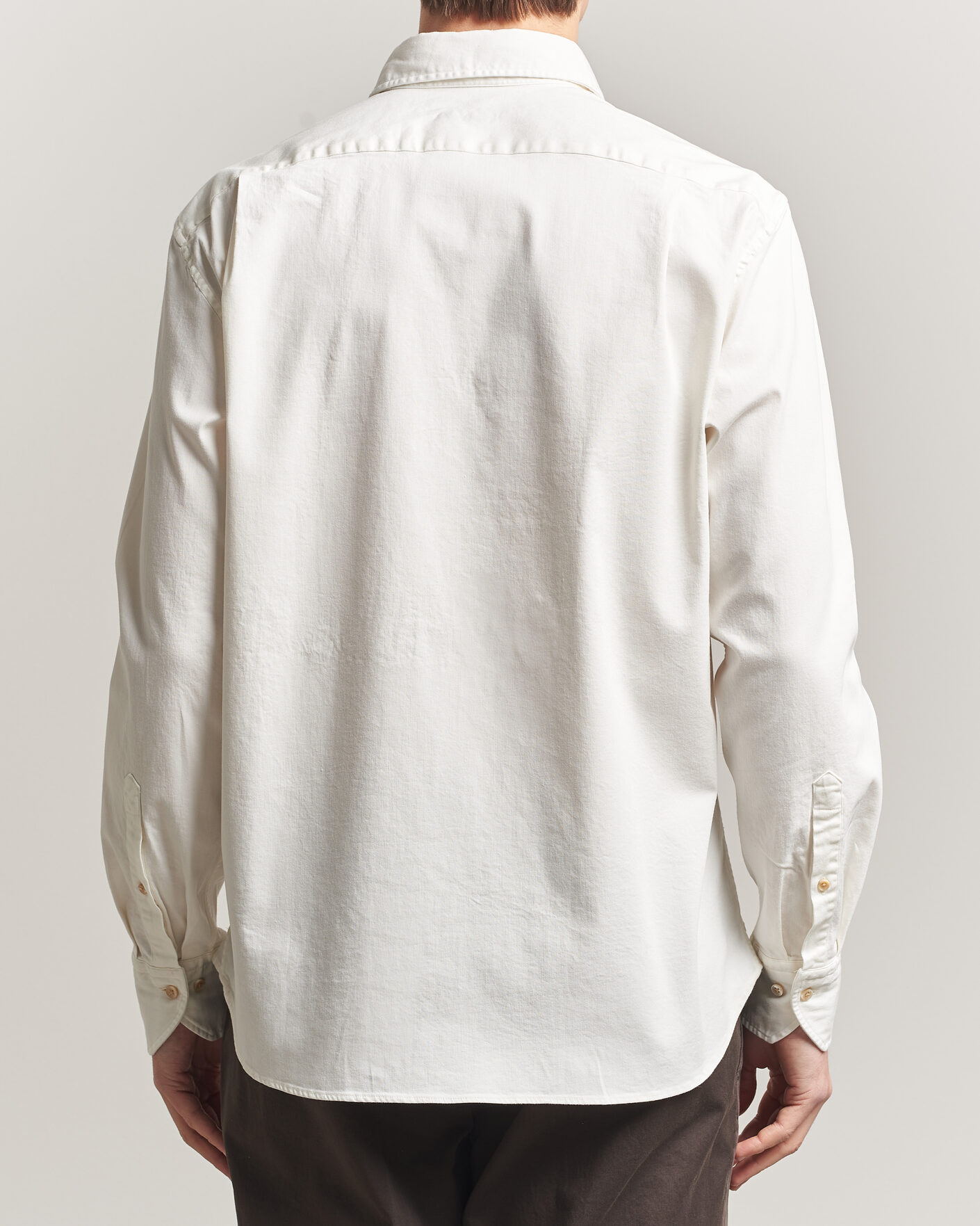 Uomini | Camicie | Stenströms | Regular Fit Garment Washed Denim Shirt White