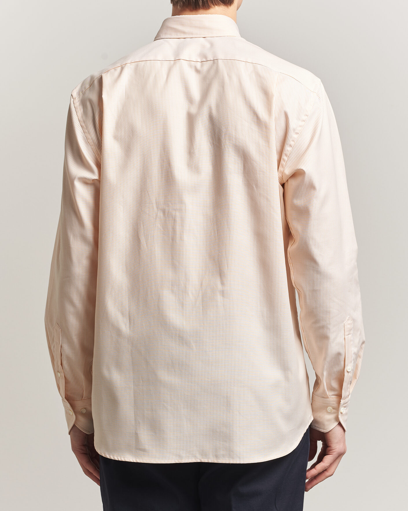 Uomini | Camicie | Stenströms | Regular Fit Thin Striped Oxford Shirt Orange