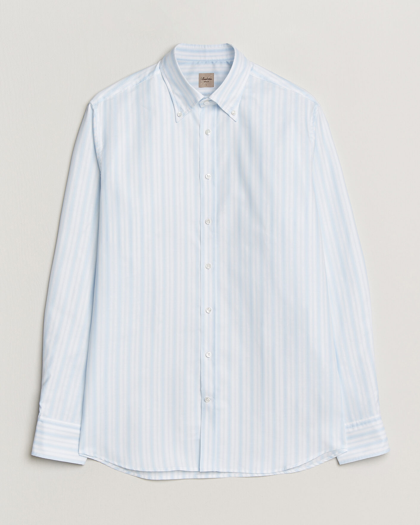 Uomini | Camicie | Stenströms | Regular Fit Striped Oxford Shirt Light Blue
