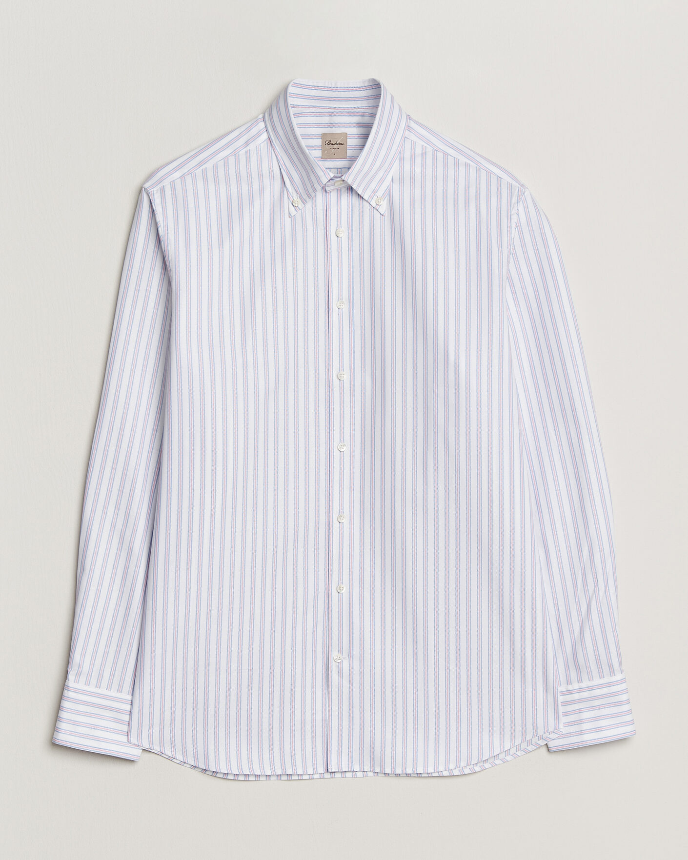 Uomini | Camicie | Stenströms | Regular Fit Multi Striped Oxford Shirt Blue/Pink
