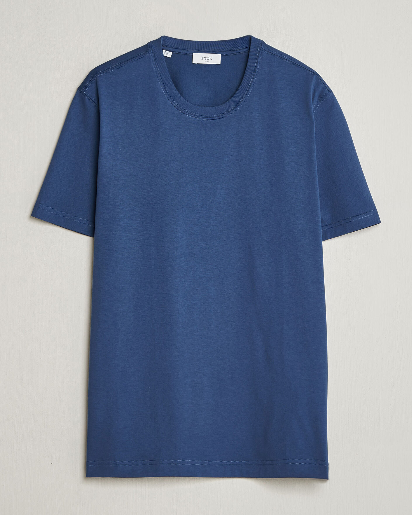 Uomini | T-shirt | Eton | Supima Cotton Crew Neck T-Shirt Mid Blue