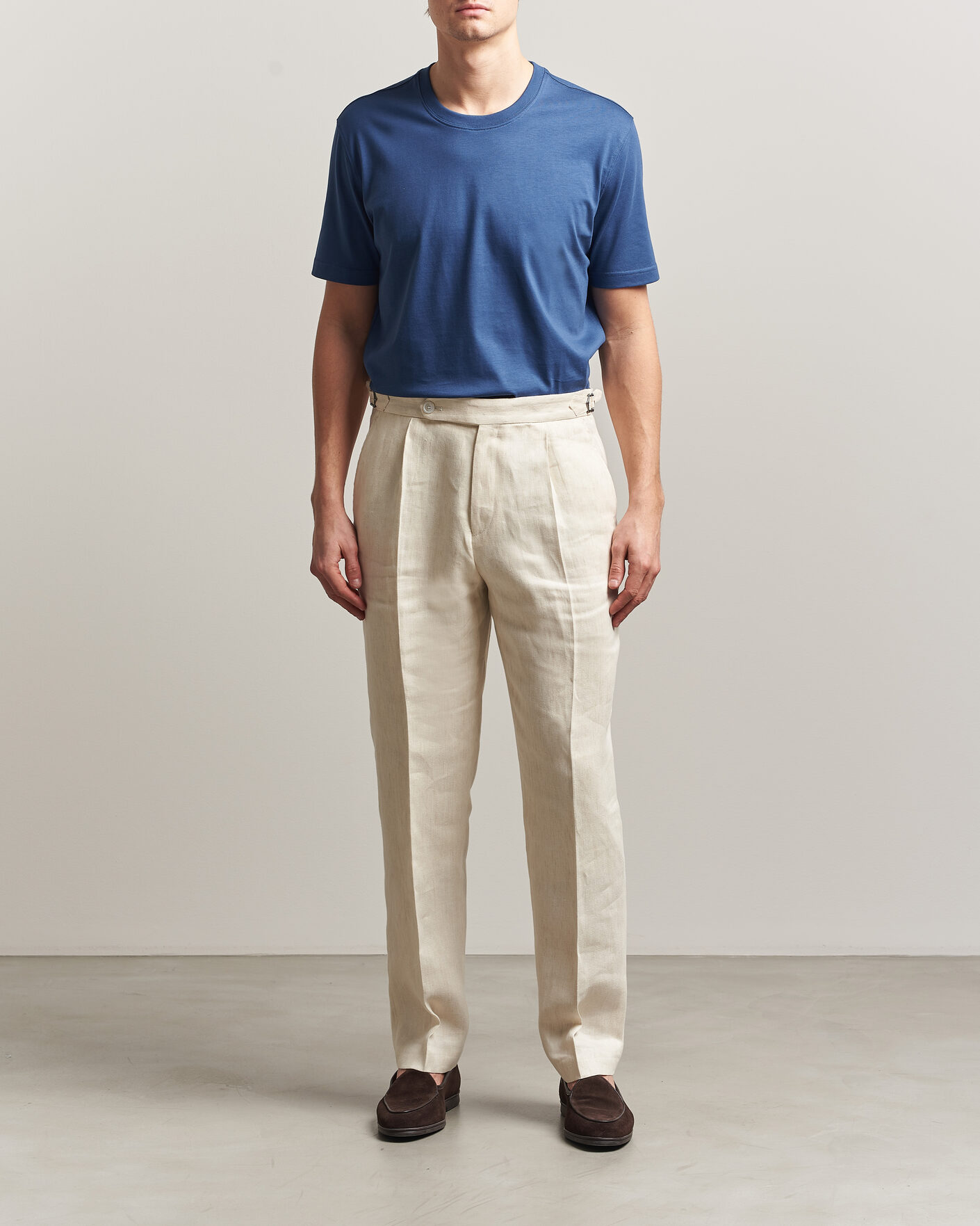 Uomini | T-shirt | Eton | Supima Cotton Crew Neck T-Shirt Mid Blue