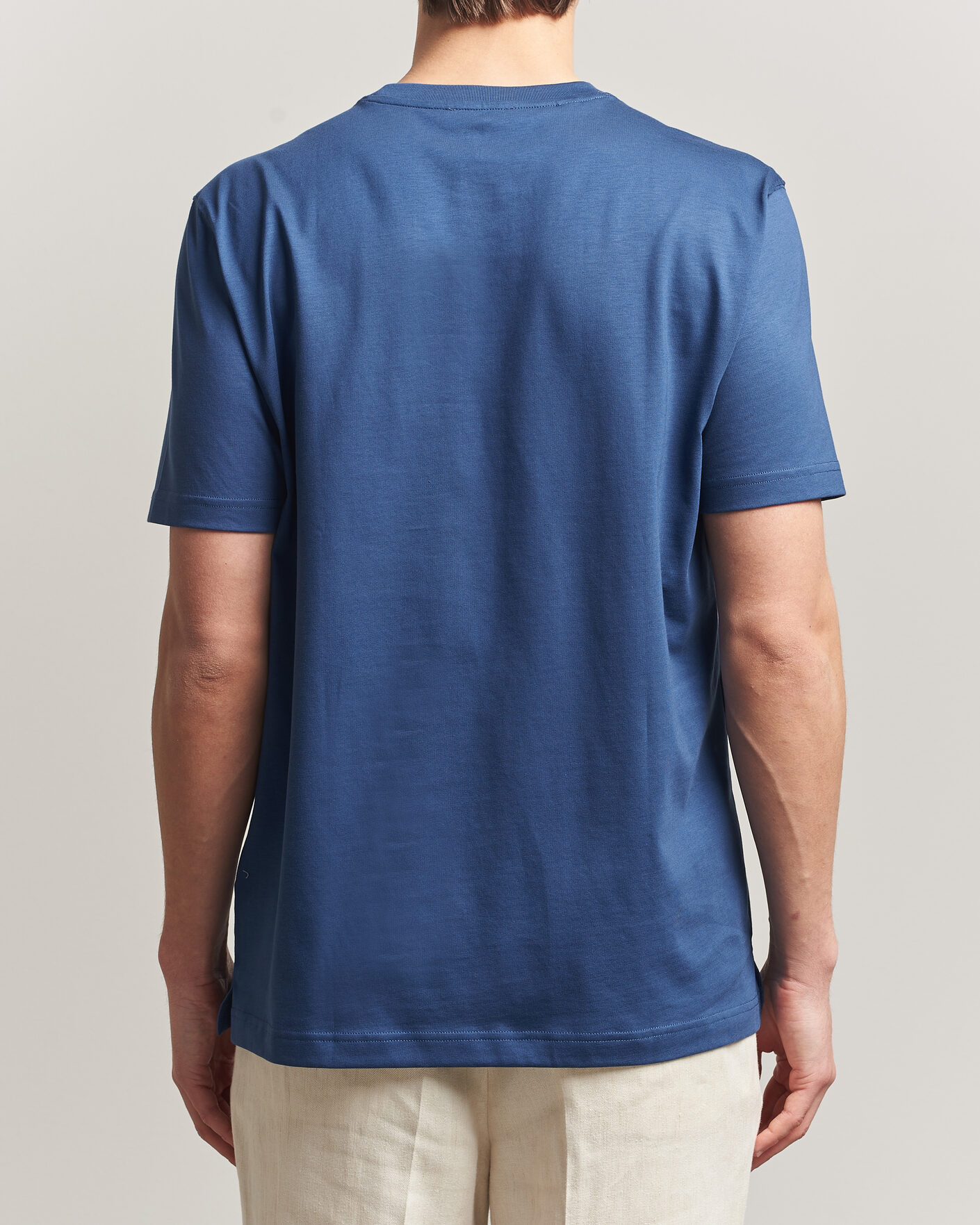 Uomini | T-shirt | Eton | Supima Cotton Crew Neck T-Shirt Mid Blue