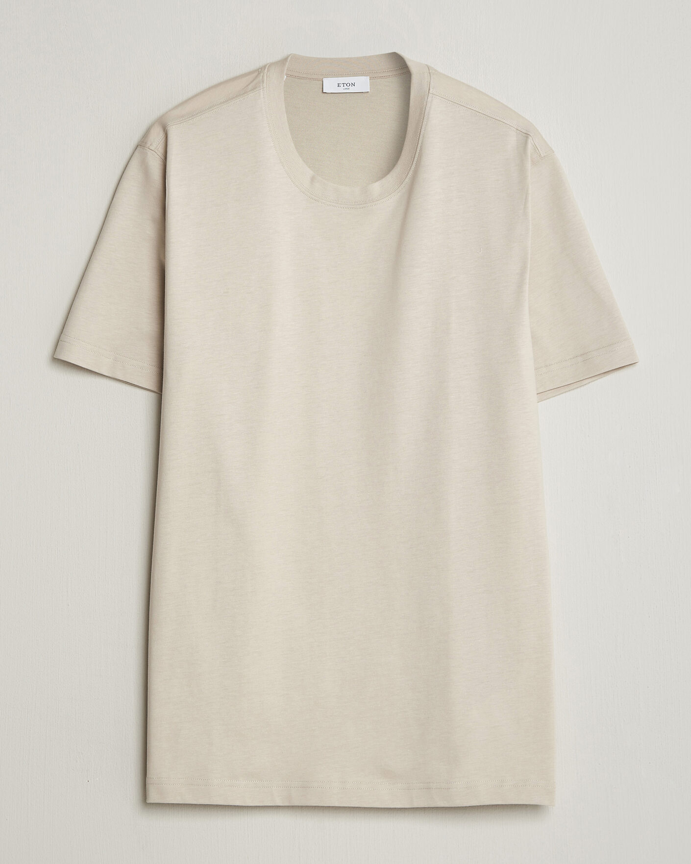Uomini | T-shirt | Eton | Supima Cotton Crew Neck T-Shirt Beige