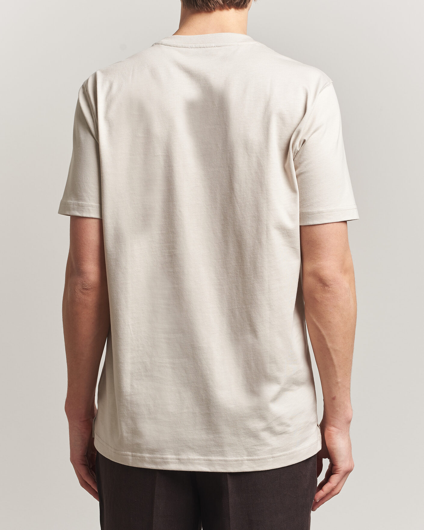 Uomini | T-shirt | Eton | Supima Cotton Crew Neck T-Shirt Beige