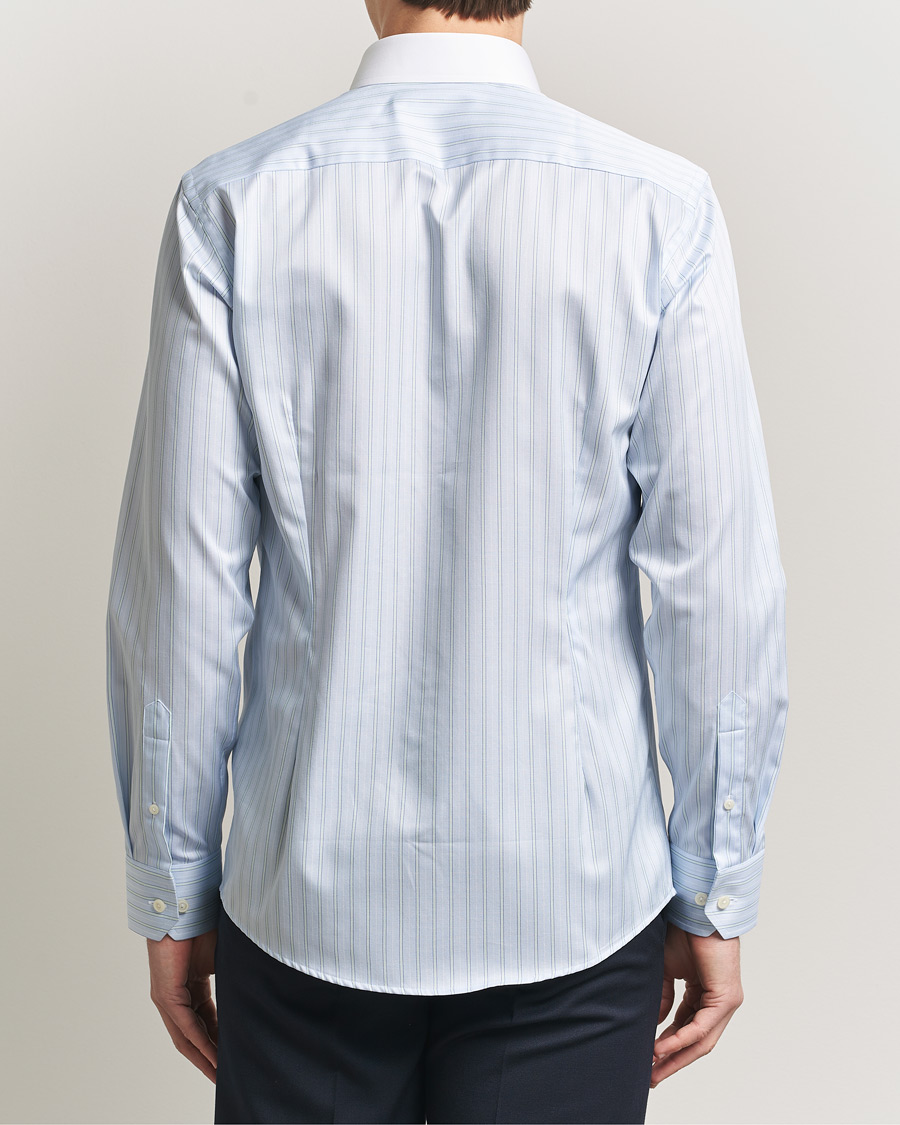 Uomini | Camicie | Eton | Slim Fit Signature Twill Striped Shirt Light Blue